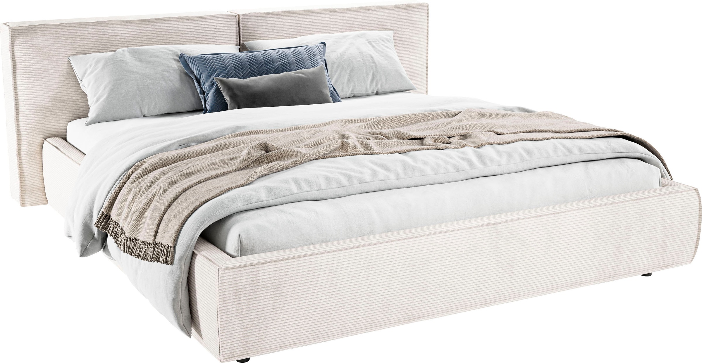 Home affaire Polsterbett »Adrina mit Biesenoptik, Feincord und Luxus-Microf günstig online kaufen