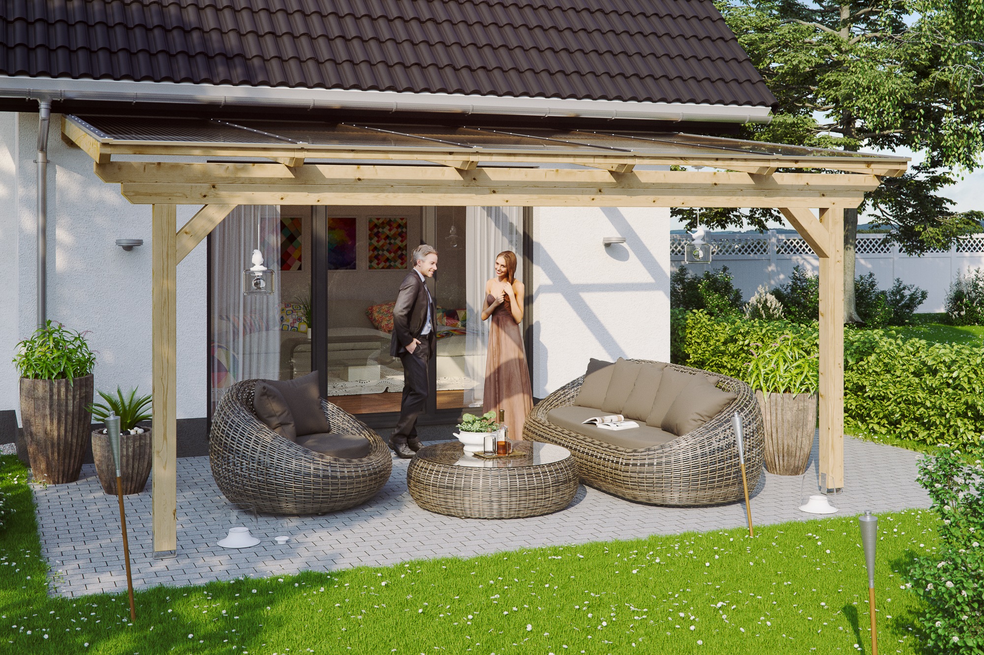 Skanholz Terrassendach »Ancona«, Leimholz