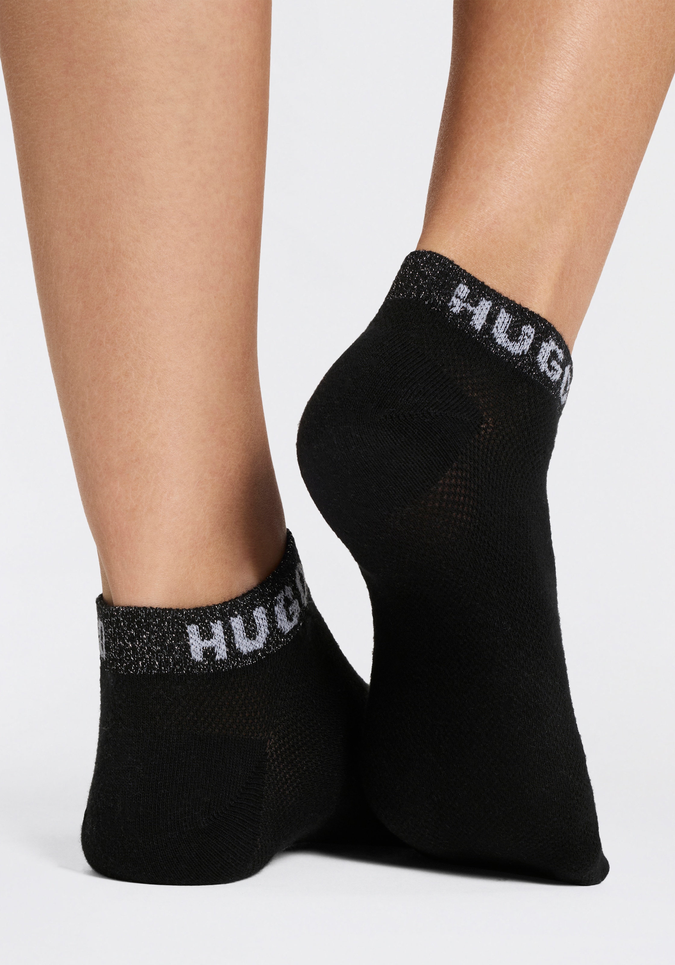 HUGO Underwear Sneakersocken »2P AS SHINY PIQ CC W« 3 Paar tlg. leicht schimmernd