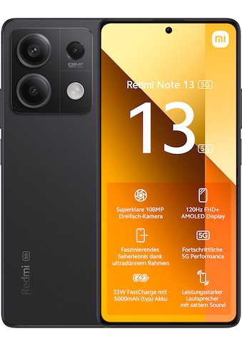 Smartphone »Redmi Note 13 5G 8GB+256GB«, Schwarz, 16,94 cm/6,67 Zoll, 256 GB...