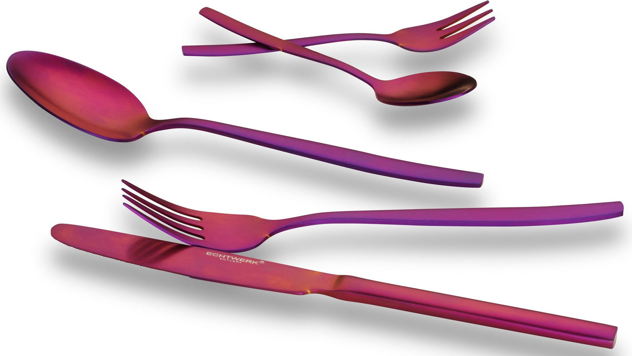 ECHTWERK Besteck-Set »Positano« PVD mattiert, inkl. Aufbewahrungs-Kassette rot