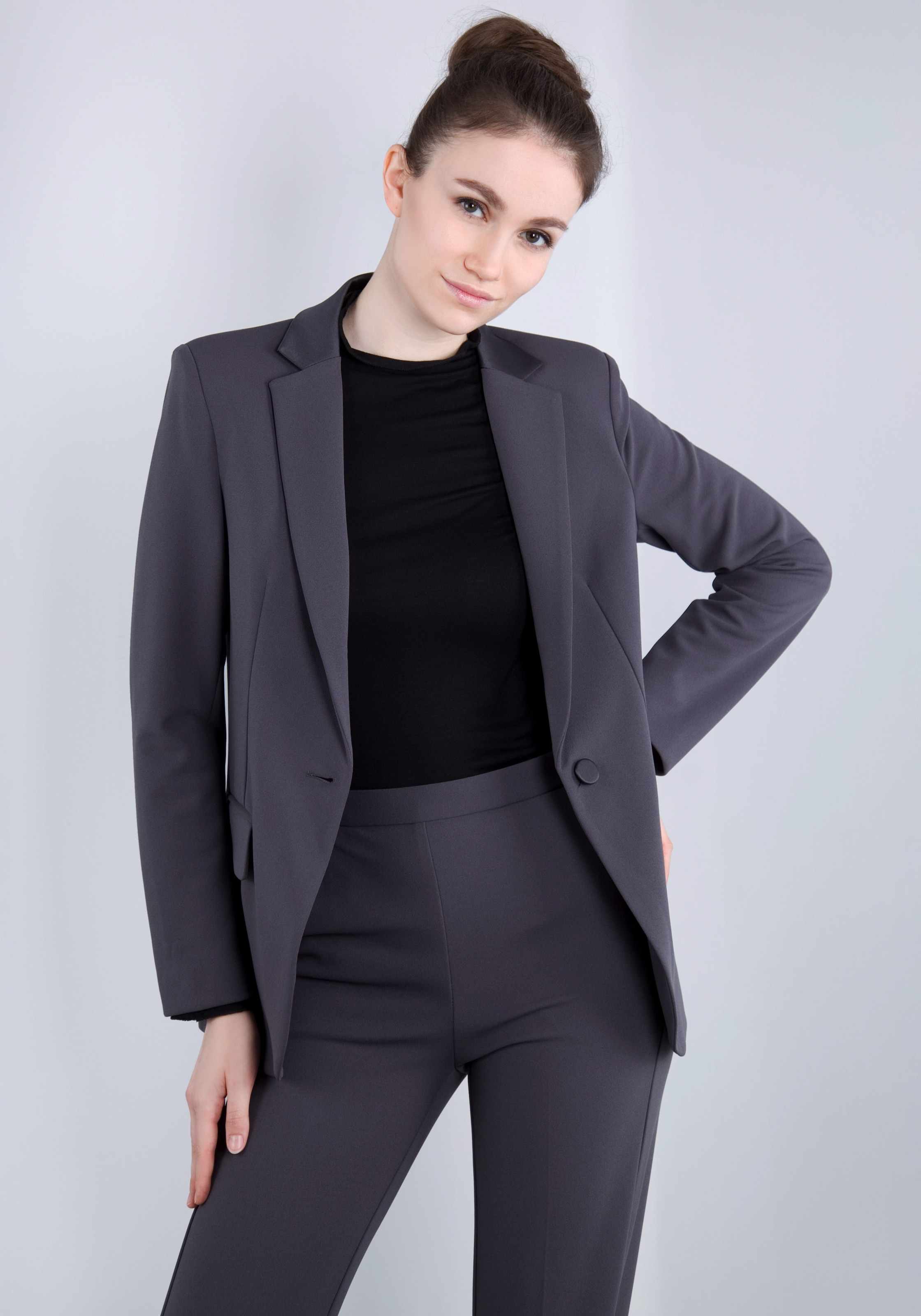 IMPERIAL Longblazer, mit Satindetails und Stretch