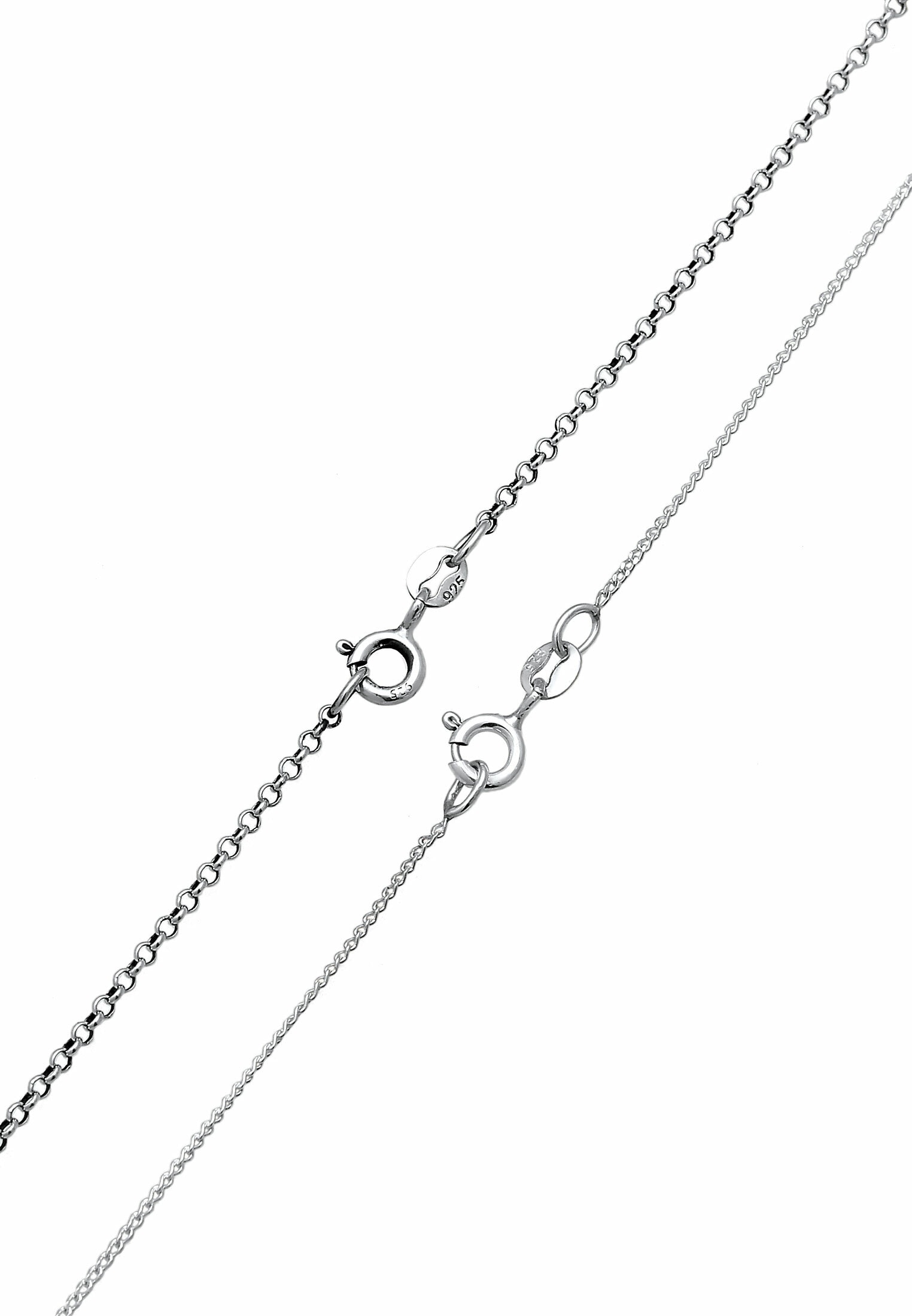 Elli Ketten-Set »Partnerkette Halbmond Sonne Plättchen 925 Silber«