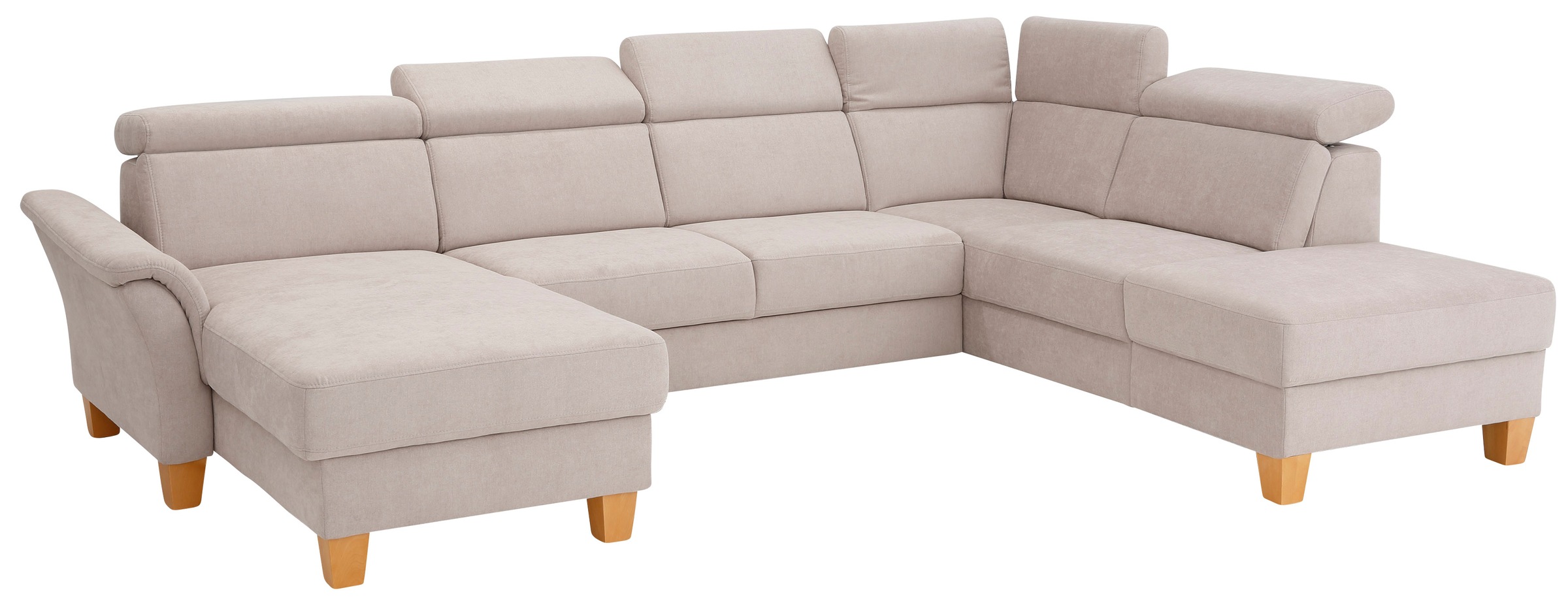 Home affaire Wohnlandschaft »Conville U-Form«, Kopfteilverstellung wahlweise mit Bettfunktion und Bettkasten
