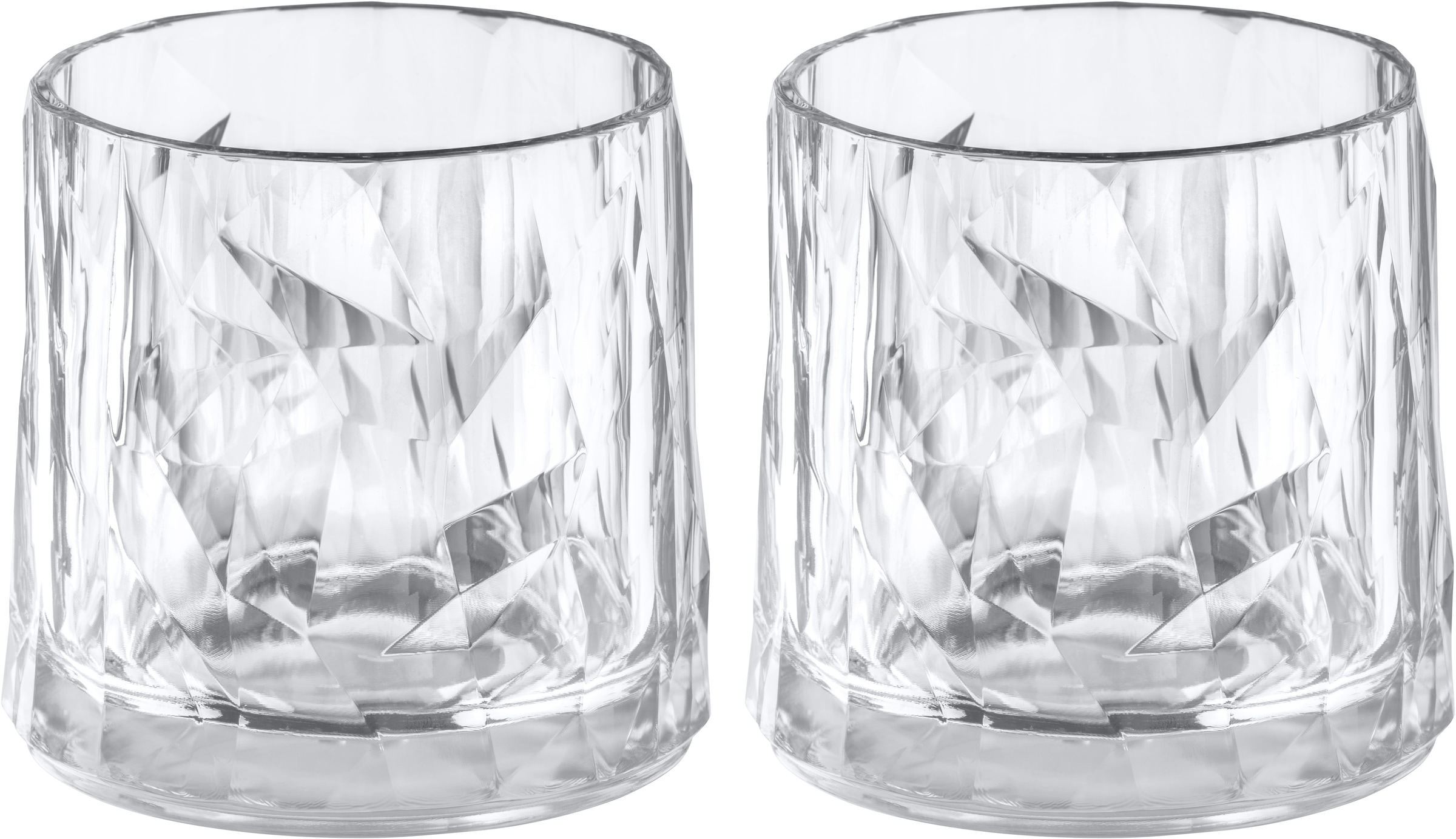 KOZIOL Whiskyglas »CLUB No. 2«, (Set, 2 tlg., 2er Set), unzerbrechlich,recycelbar,spülmaschinengeeignet, 250ml
