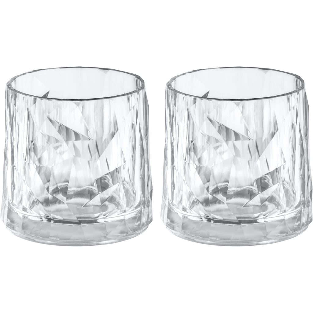 KOZIOL Whiskyglas »CLUB No. 2«, (Set, 2 tlg., 2er Set), unzerbrechlich,recycelbar,spülmaschinengeeignet, 250ml