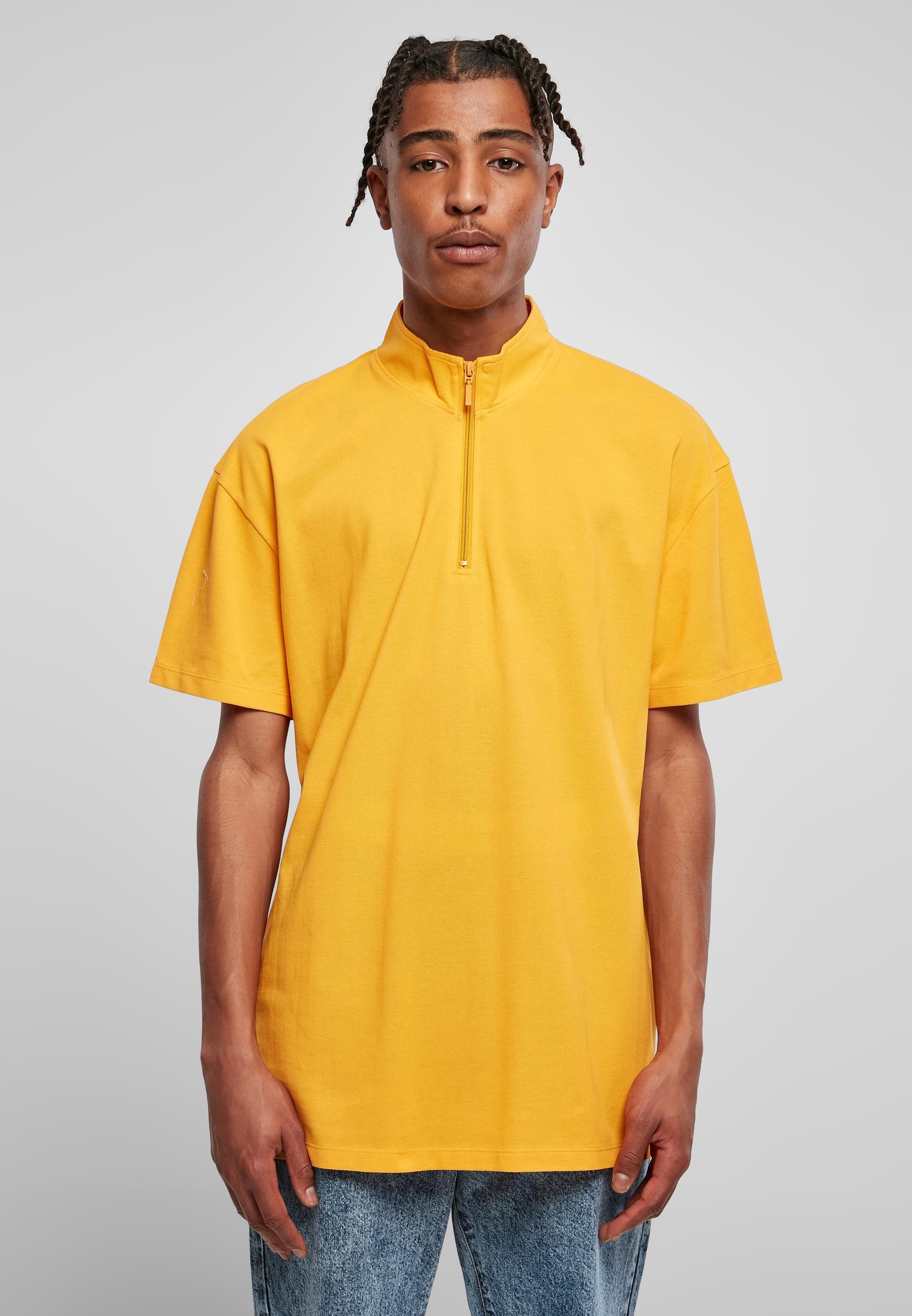 URBAN CLASSICS T-Shirt »Urban Classics Herren Boxy Zip Pique Tee« 1 Stk. tlg.