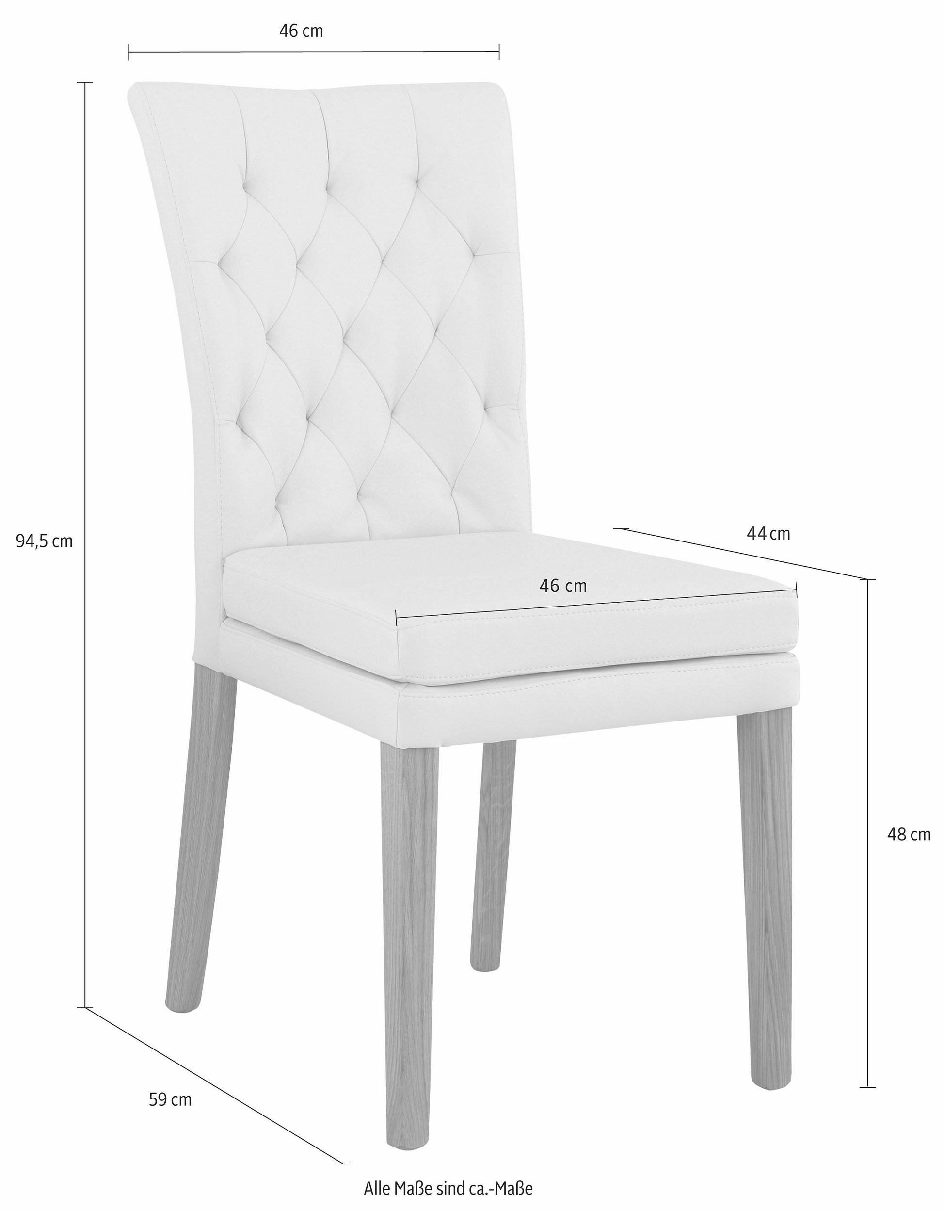Home affaire 4-Fußstuhl »Colorado«, (Set), 2 St., Kunstleder, Beine aus Buche, wengefarben lackiert, Im 2er, 4er oder 6er-Set