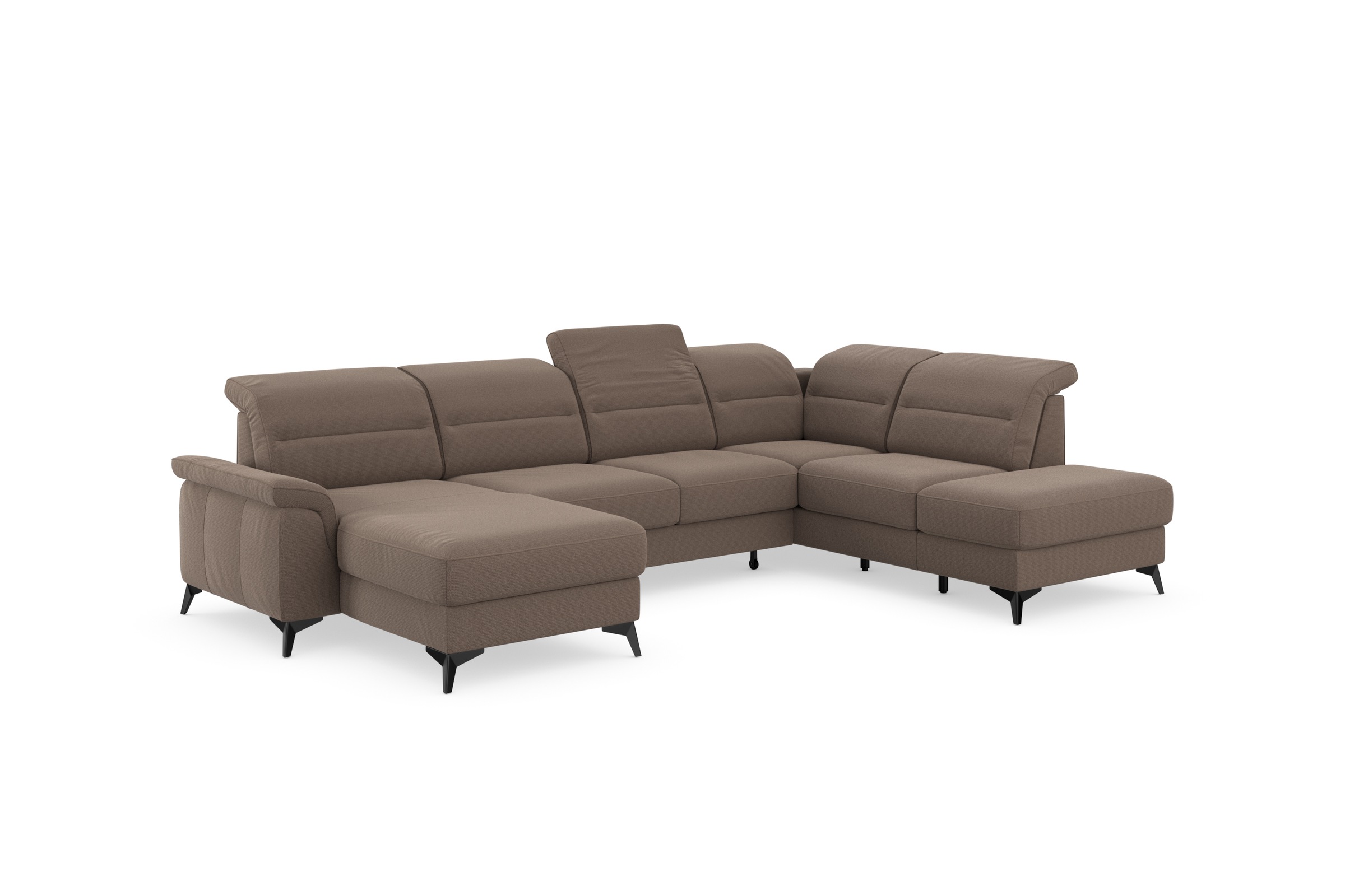 sit&more Wohnlandschaft »Sinatra U-Form«, optional mit Kopfteilverstellung und Armteilfunktion, Metallfüße