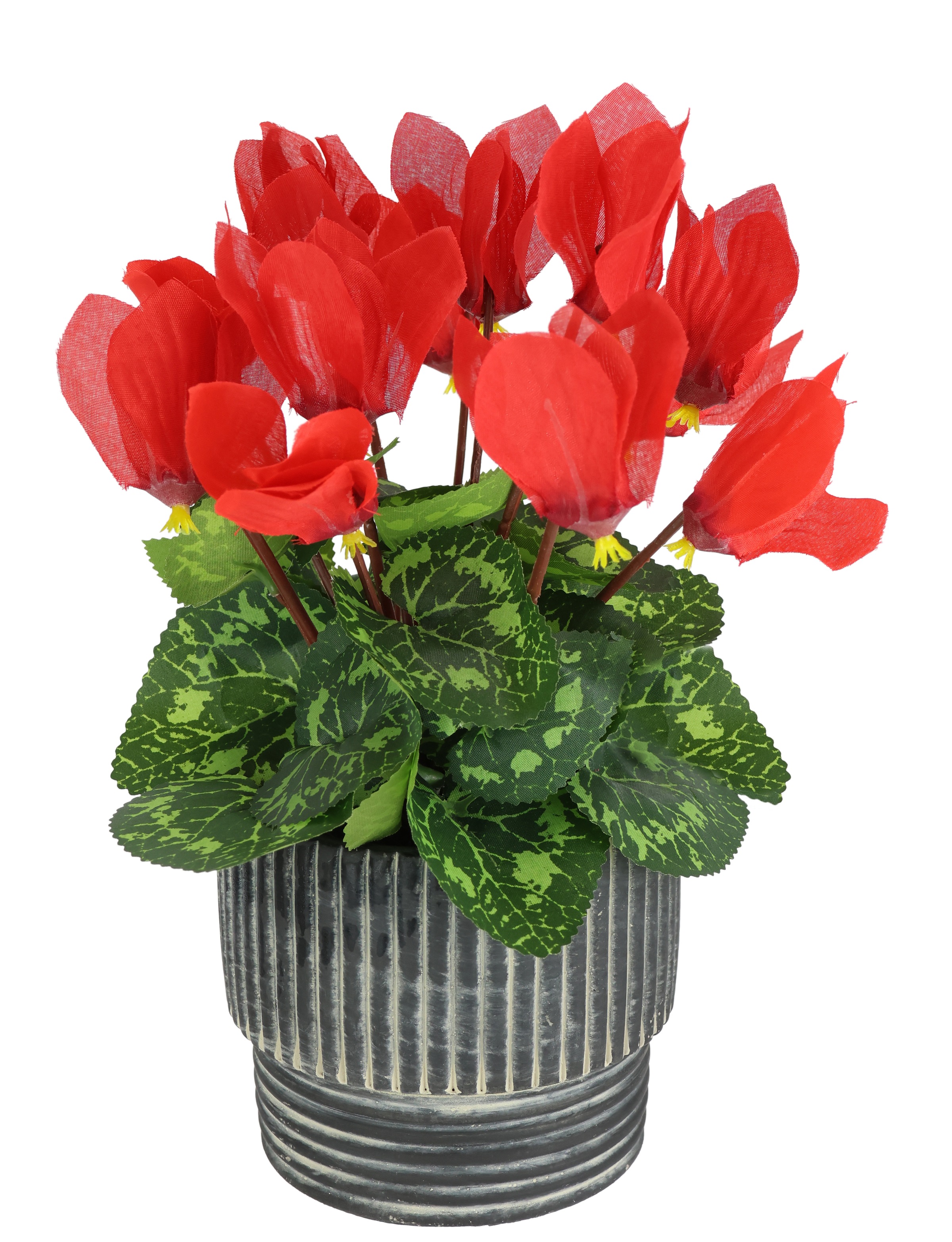 I.GE.A. Kunstblume »Künstliche Alpenveilchen im Übertopf 28cm Blume Deko Dekoblume« Dekopflanze Kunstpflanze Pflanze Seidenblume Zimmerpflanze
