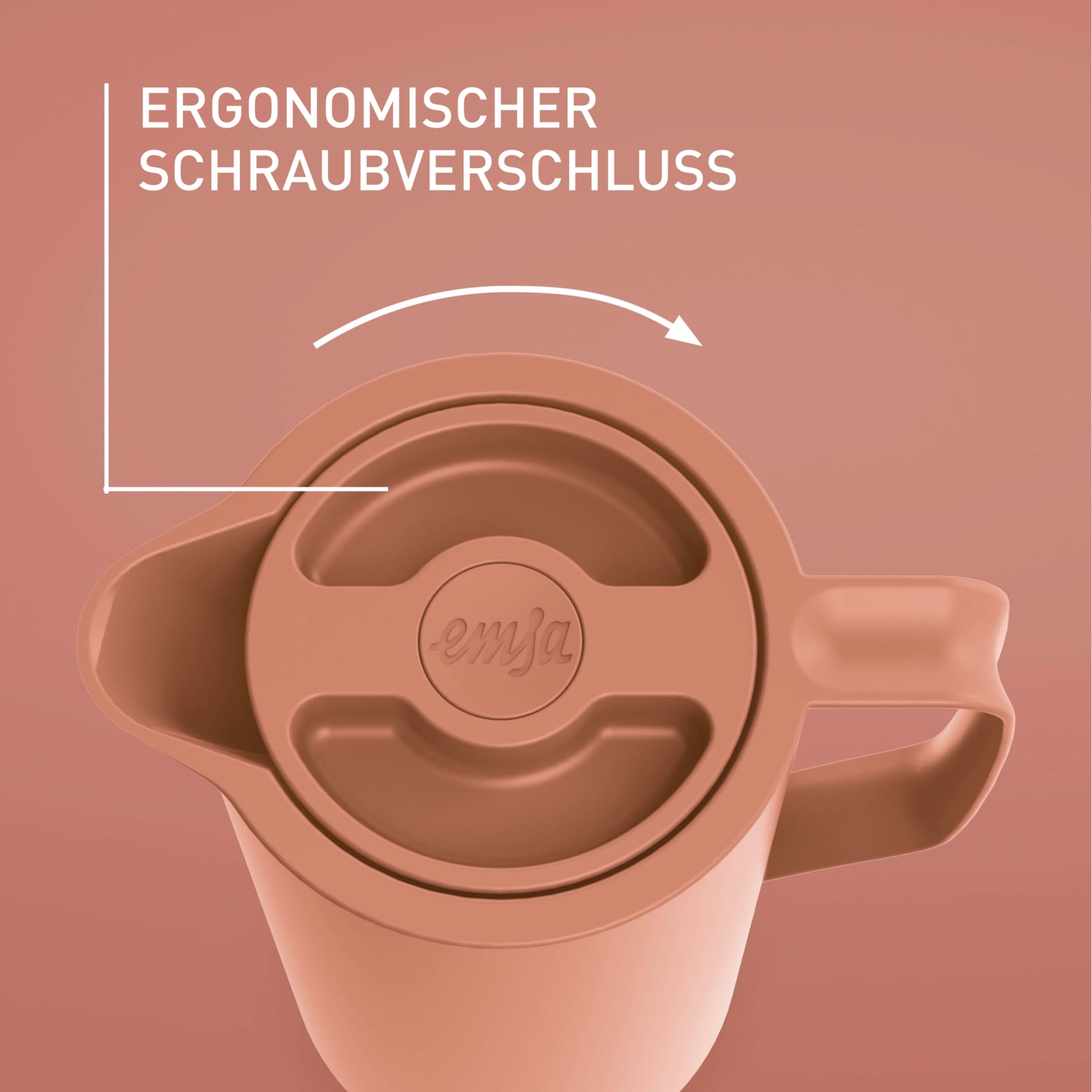 Emsa Isolierkanne »Motiva in modernem Design, 100% auslaufsicher, Made in Germany«, 1 l, (doppelwandiger Glasisolierkolben, bis zu 12h warm/24h kalt), Quick-Press-Deckel, Einhandbedienung, ergonomischer Schraubdeckel