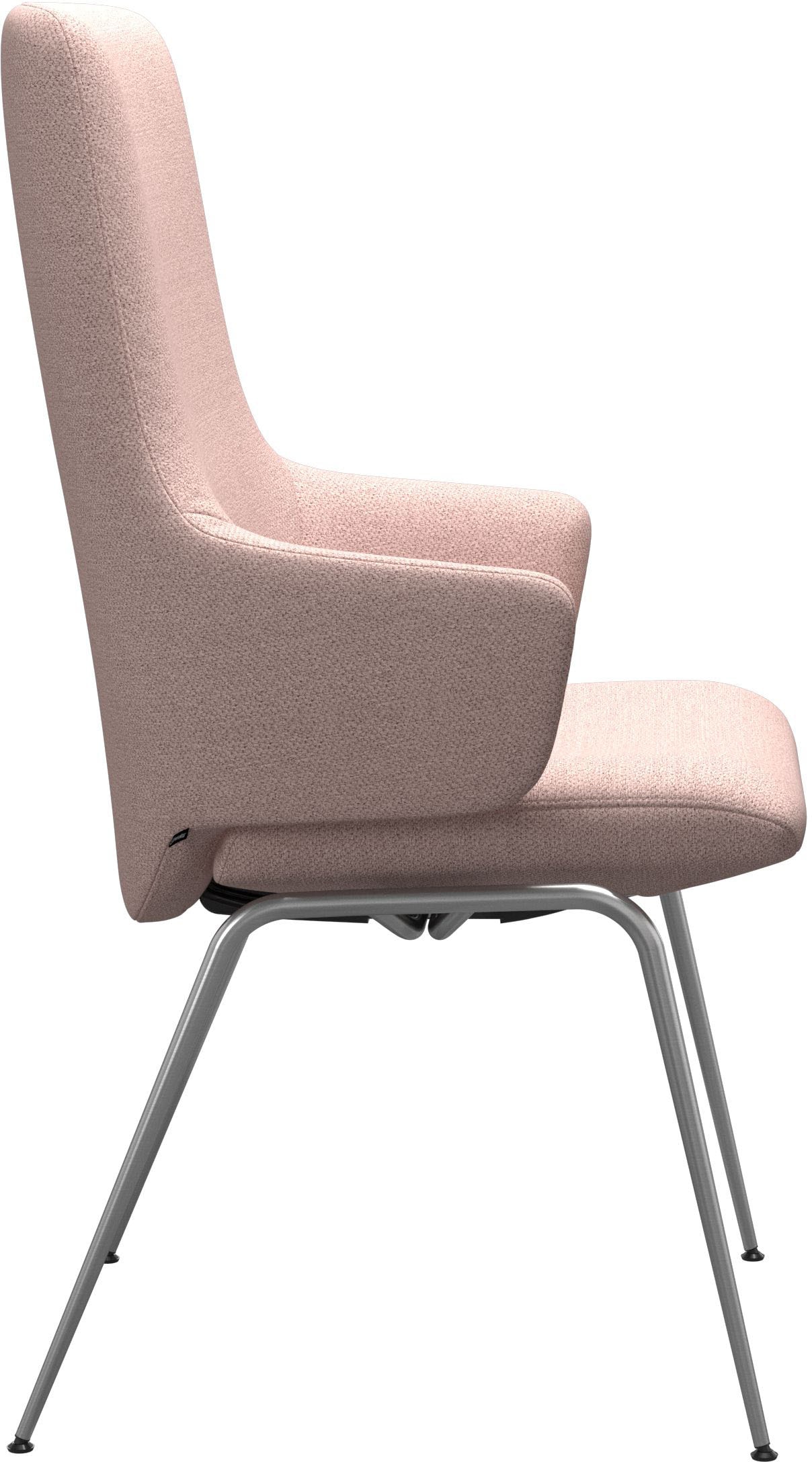 Stressless® Polsterstuhl »Laurel«, ROHLEDER Stoff Q2 FARON, High Back mit Armlehne, Größe L, mit Beinen aus Stahl in Schwarz matt
