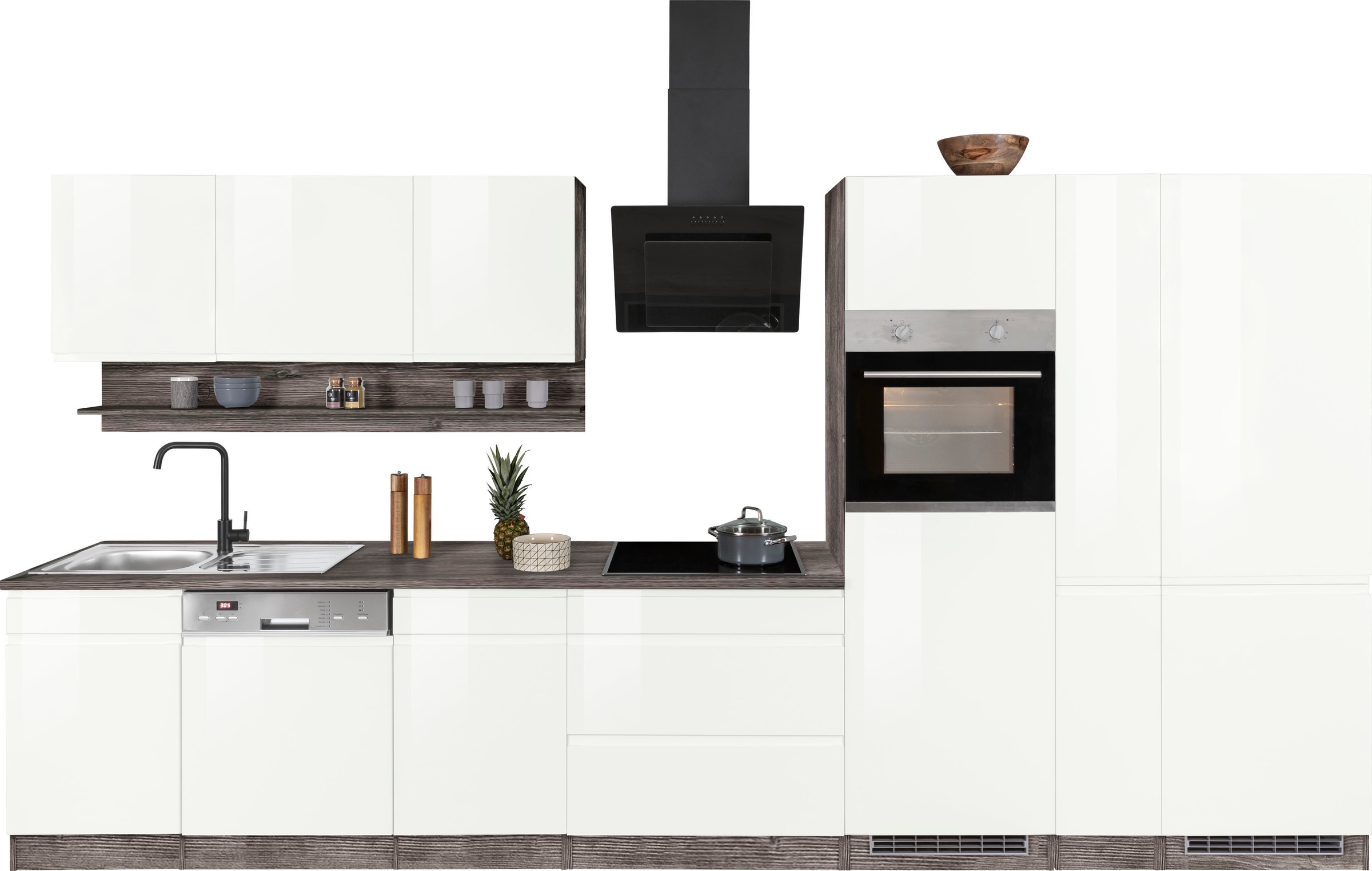 KOCHSTATION Küchenzeile »KS-Virginia« Breite 390 cm, mit Glaskeramik-oder I günstig online kaufen