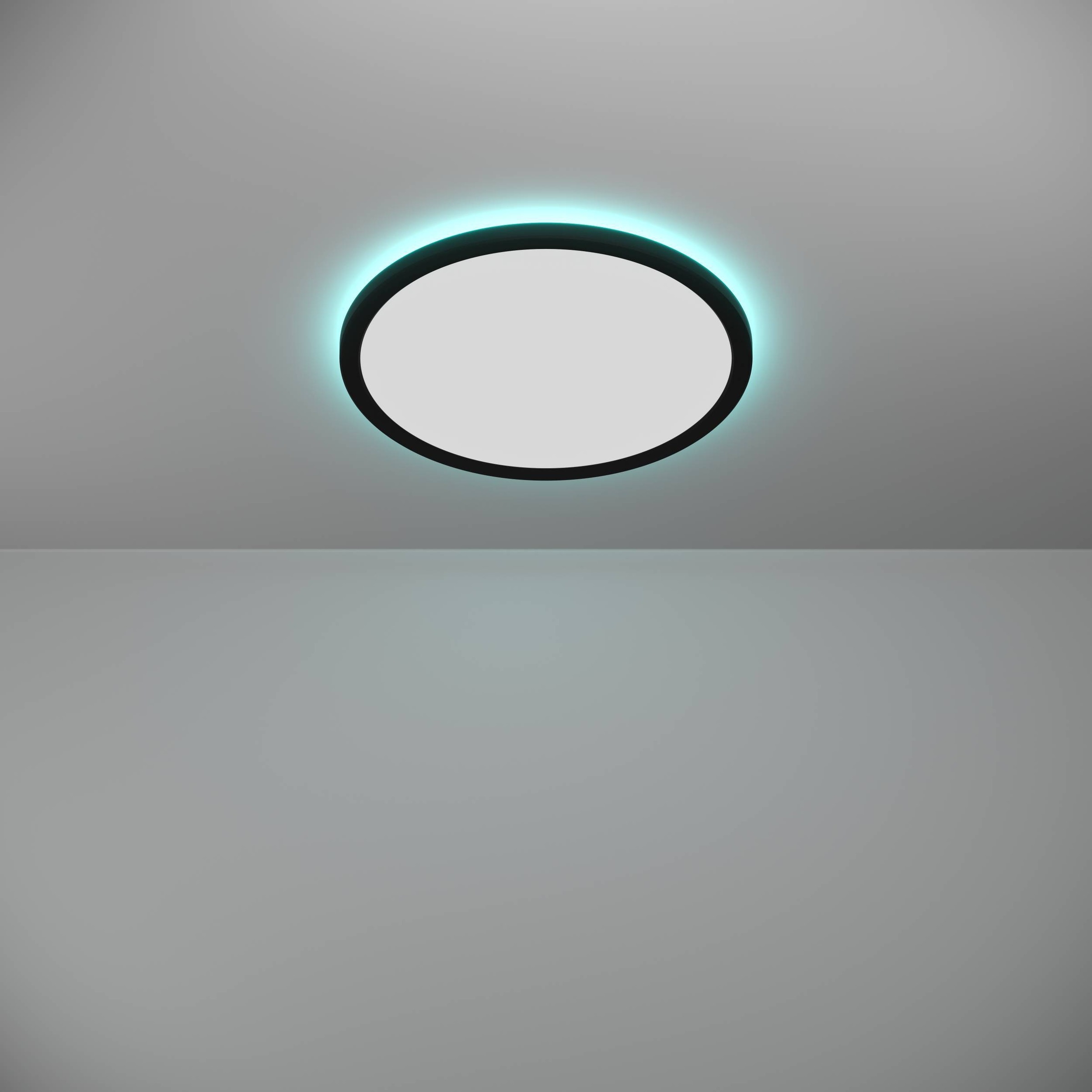 EGLO Deckenleuchte »Rovito-Z Deckenlampe, ZigBee 3.0, Kunststoff, Badezimmerlampe, IP44« LED-Modul 1 Stk. Kaltweiß | RGB Wand-/Deckenleuchte - H3 x Ø38,9 cm - schwarz - 18,5W inkl.