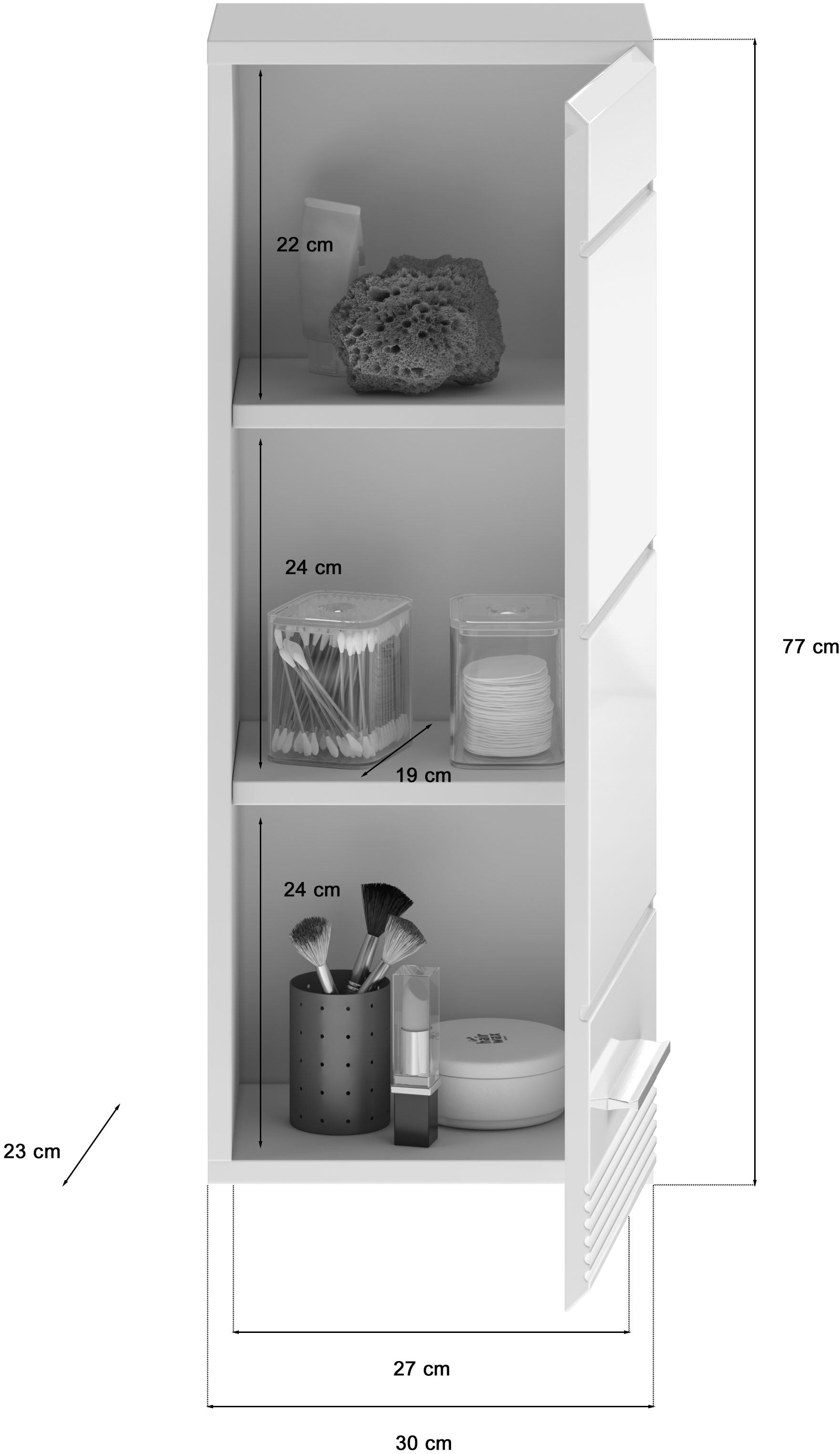 INOSIGN Badmöbel-Set »Malmö, 4 teilig, bestehend aus:«, (Set, 4 St.), Waschbeckenunterschrank, Spiegel, Unterschrank, Hängeschrank