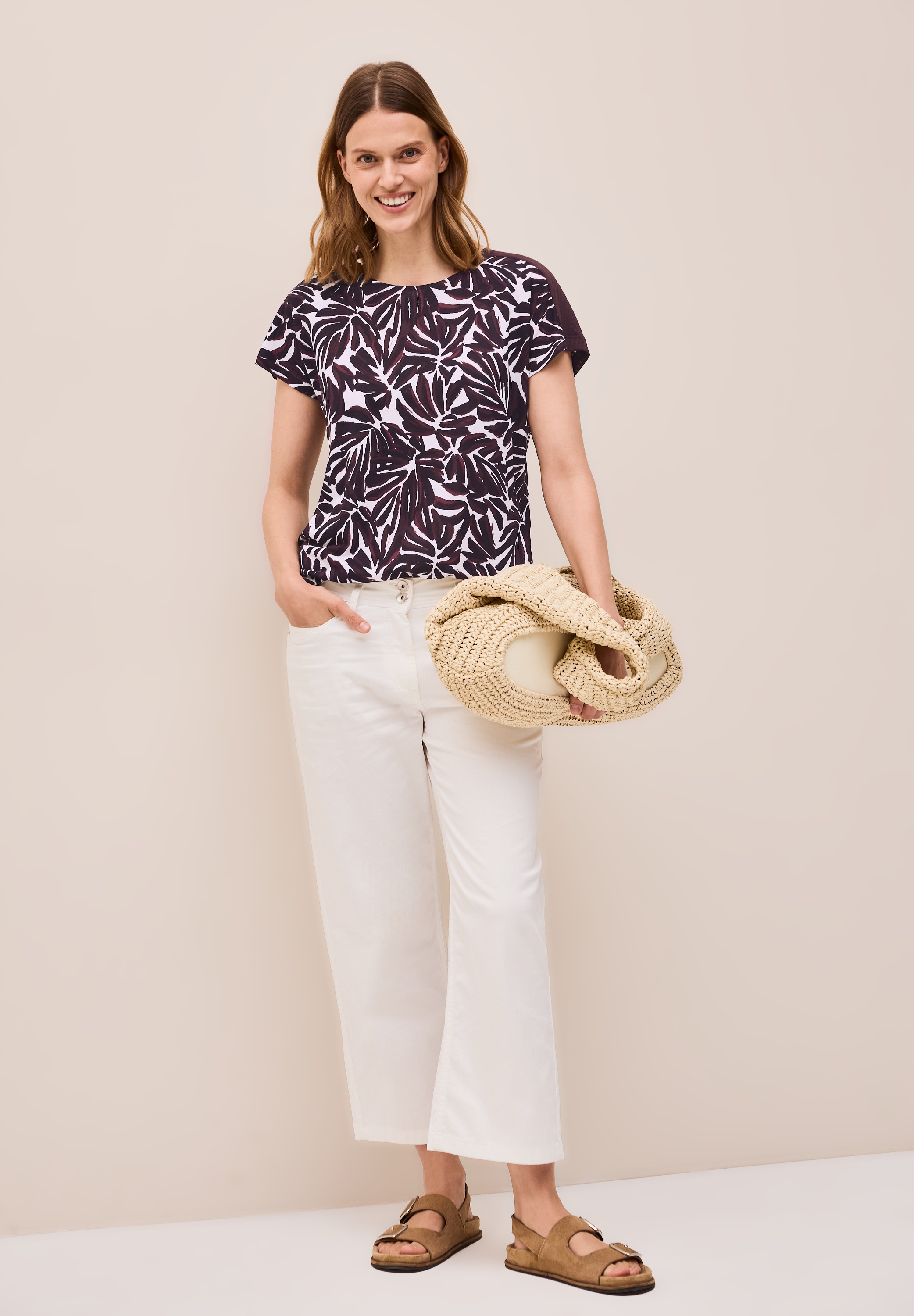 Cecil Print-Shirt, mit Details in Ausbrenner-Optik