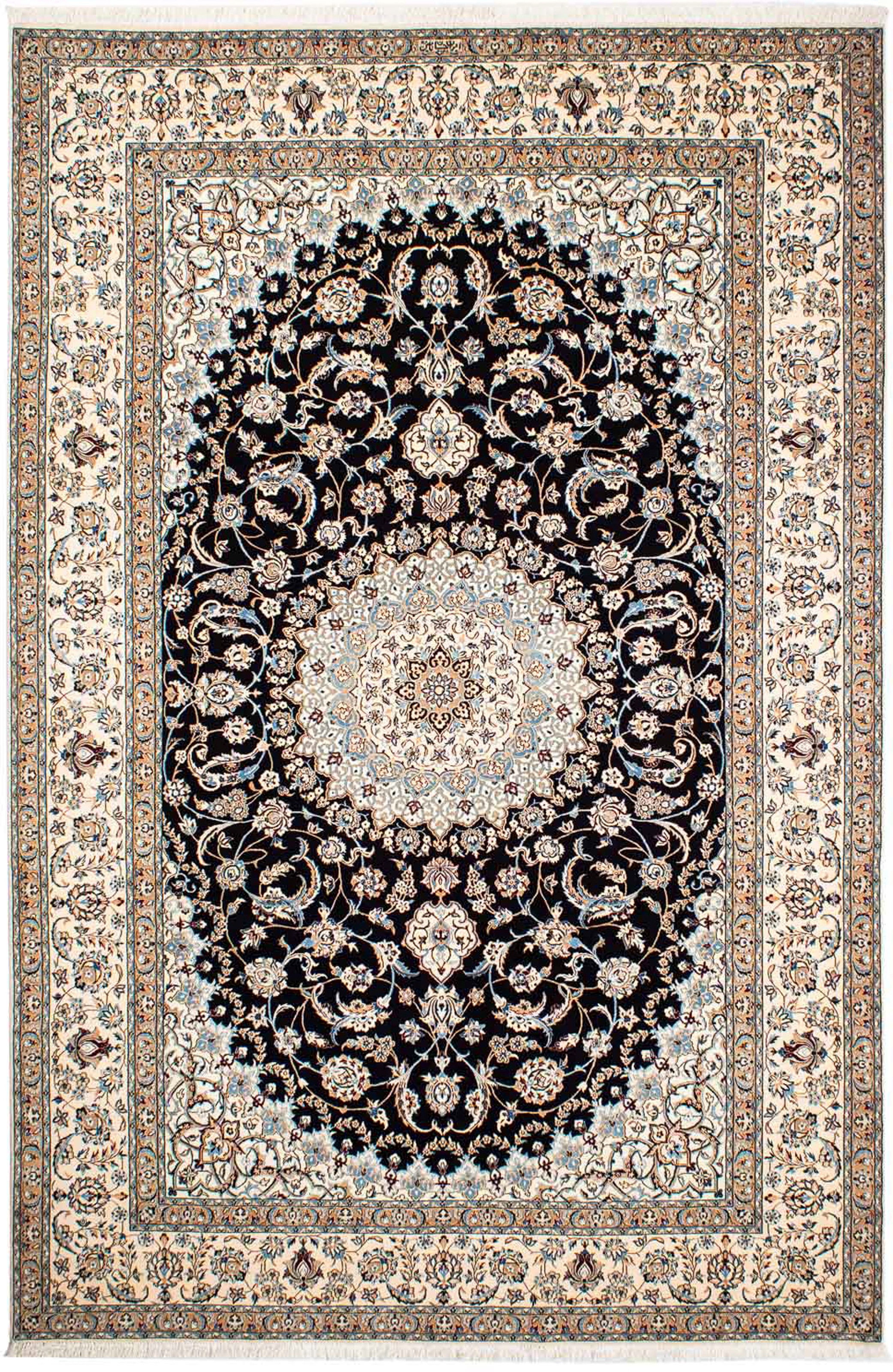 2. Bild von morgenland Orientteppich »Perser - Nain - Premium - 250 x 170 cm - dunkelblau«, rechteckig, Wohnzimmer, Handgeknüpft, Einzelstück mit Zertifikat