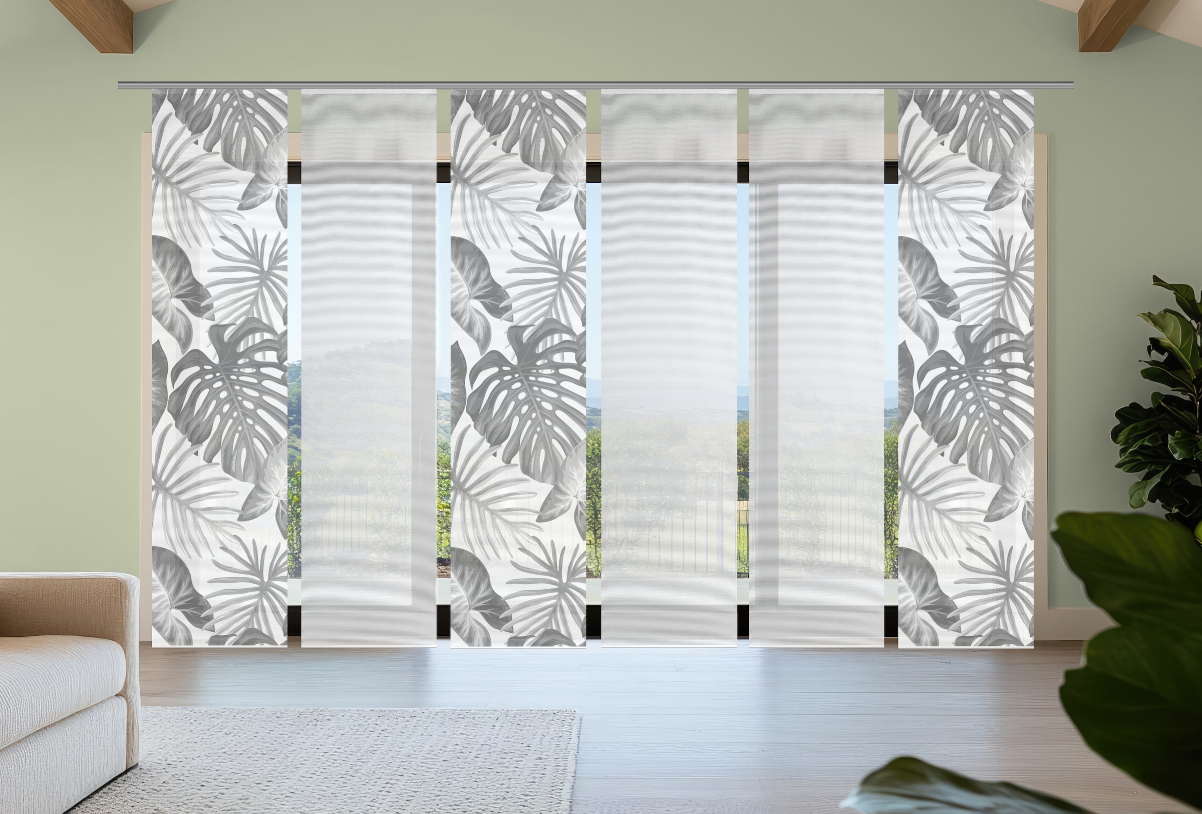 Vision S Schiebegardine »SANJA« Paneelwagen 6 Stk. tlg. Schiebevorhang,Bamb günstig online kaufen