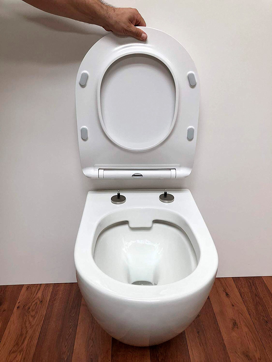 ADOB Tiefspül-WC, (Set), Spülrandlos, inkl. Slim-WC-Sitz und Schallschutzmatte