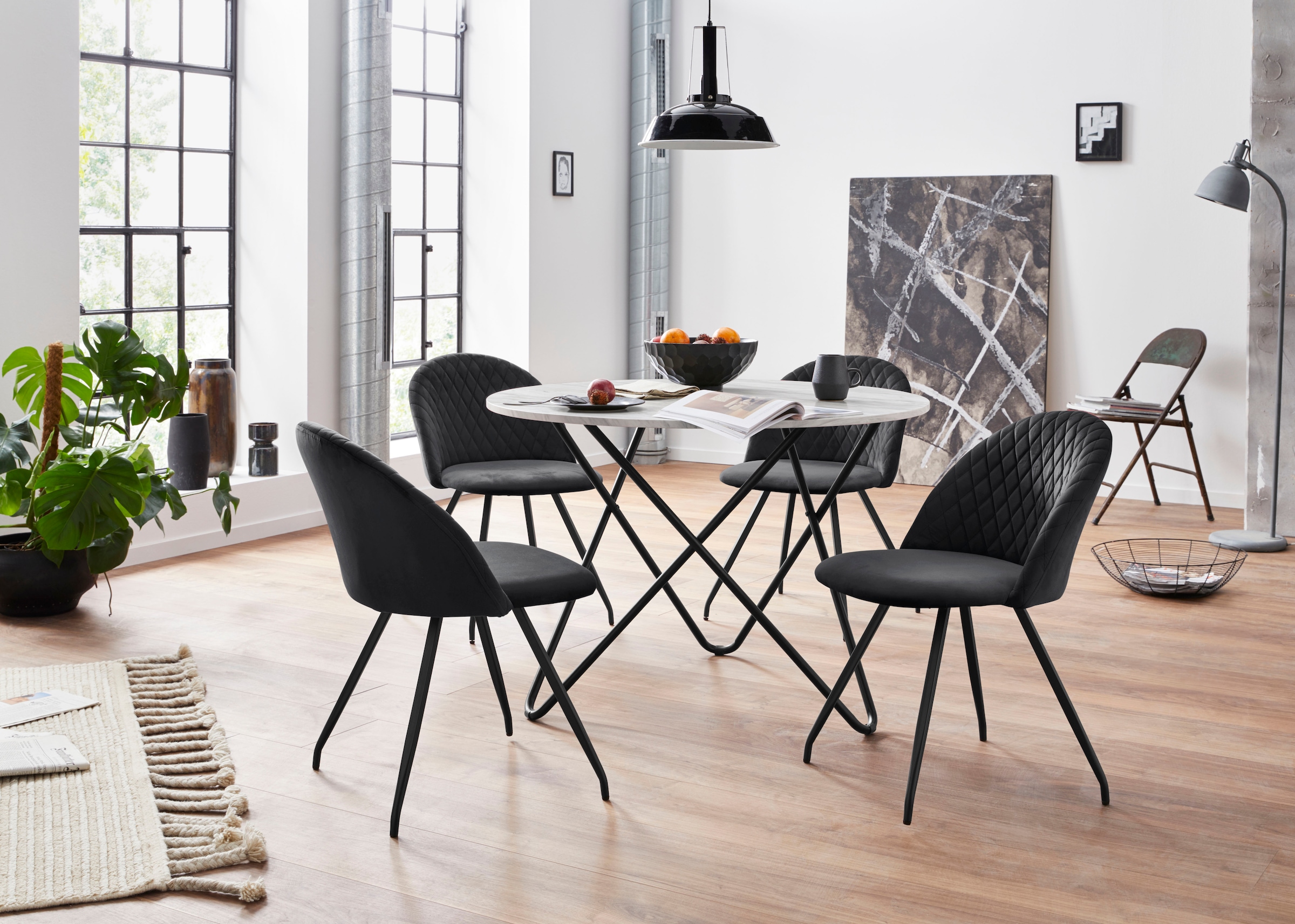 INOSIGN Essgruppe »Emmajonas« Set, 5 Stk. tlg. moderner runder Tisch in Mar günstig online kaufen