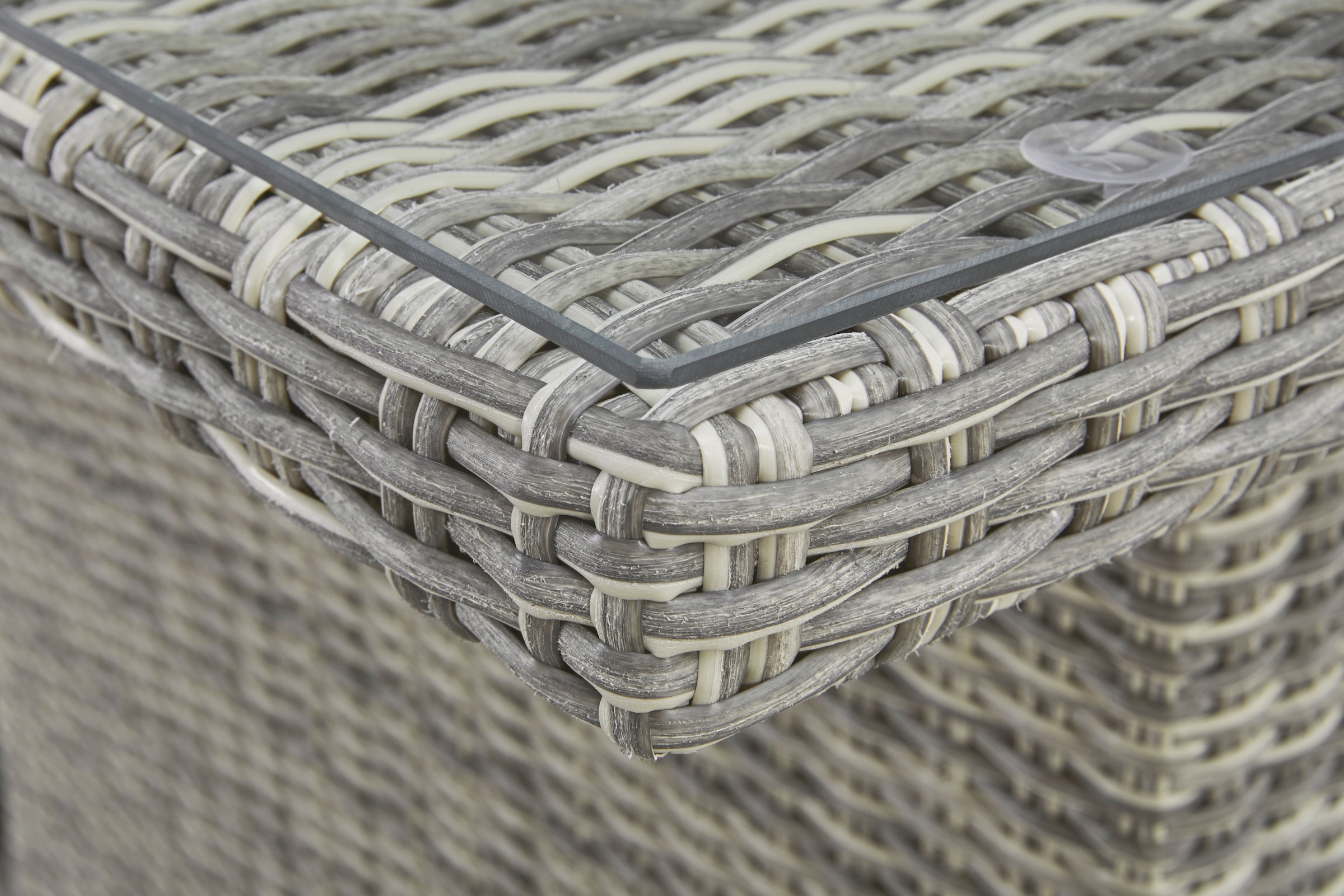 KONIFERA Garten-Essgruppe »Monaco«, (Set, 24 tlg., 4x Sessel, 1x 3er Sofa, 2x Hocker, 1x Tisch 200x100x75cm), Polyrattan, Aluminium, mit verstellbaren Rückenlehnen, inkl. Auflagen