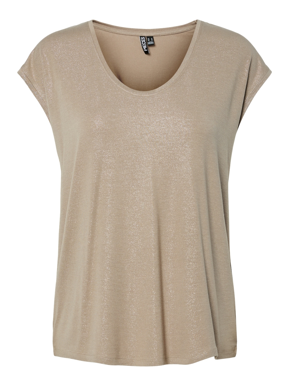 pieces Kurzarmshirt »PCALICE SS GLITTER TEE JRS NOOS BC« Viskosemischung, loose fit