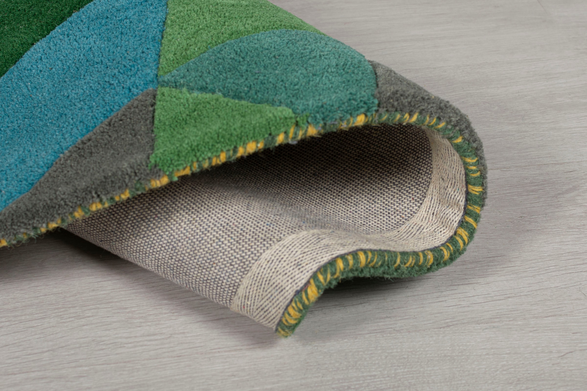 FLAIR RUGS Wollteppich »Prism«, rund, 10 mm Höhe, mit Hoch-Tief-Effekt, Wohnzimmer