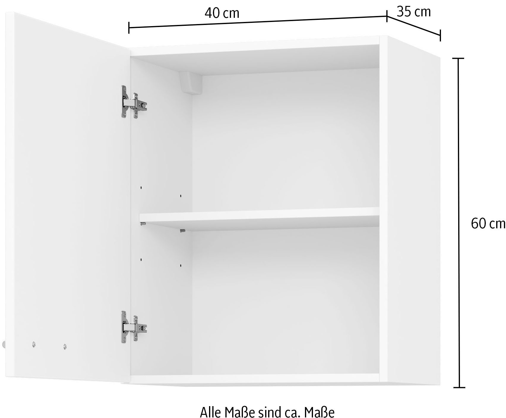 KOCHSTATION Hängeschrank »"KS-Scafa", wahlweise Türschlag rechts oder links«, in meheren Breiten, Höhe 60 cm, wahlweise Türschlag rechts oder links