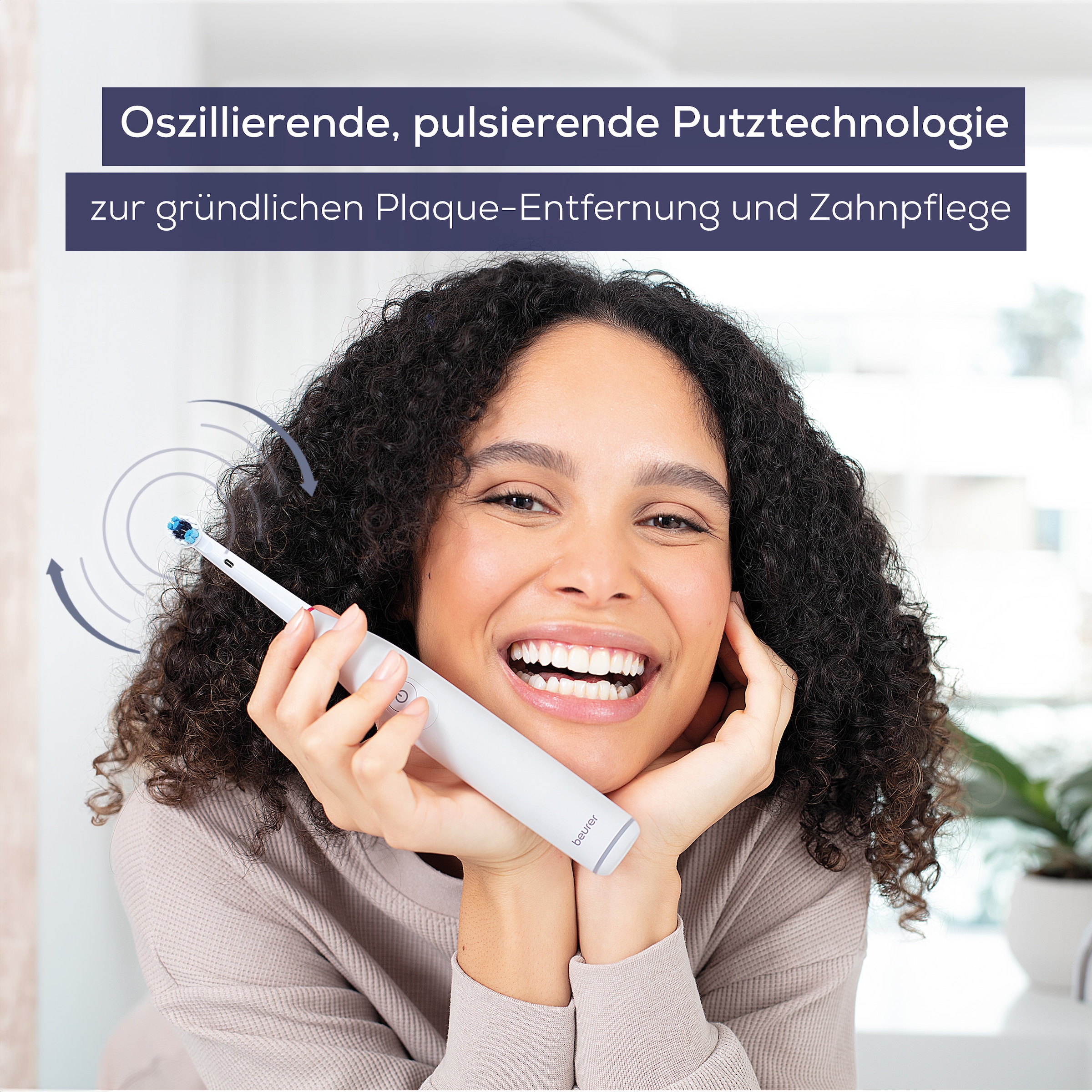 BEURER Elektrische Zahnbürste »TB 30, Elektrische Zahnbürste zur Plaque-Entfernung mit Timer«, 1 St. Aufsteckbürsten, 2 Reinigungsprogramme und 2-Minuten-Timer, effektive Plaque-Entfernung
