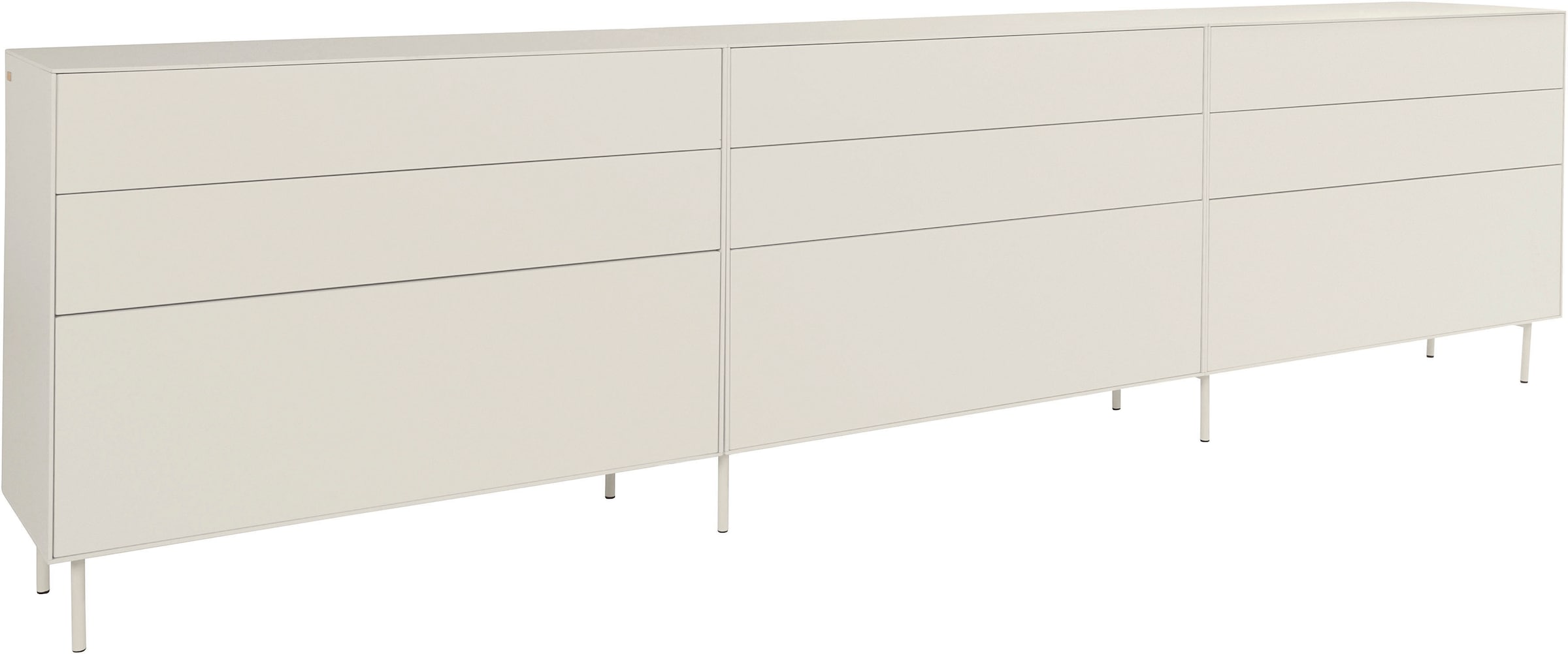 LeGer Home by Lena Gercke Sideboard »Essentials«, (3 St.), Breite: 335cm, MDF lackiert, Push-to-open-Funktion