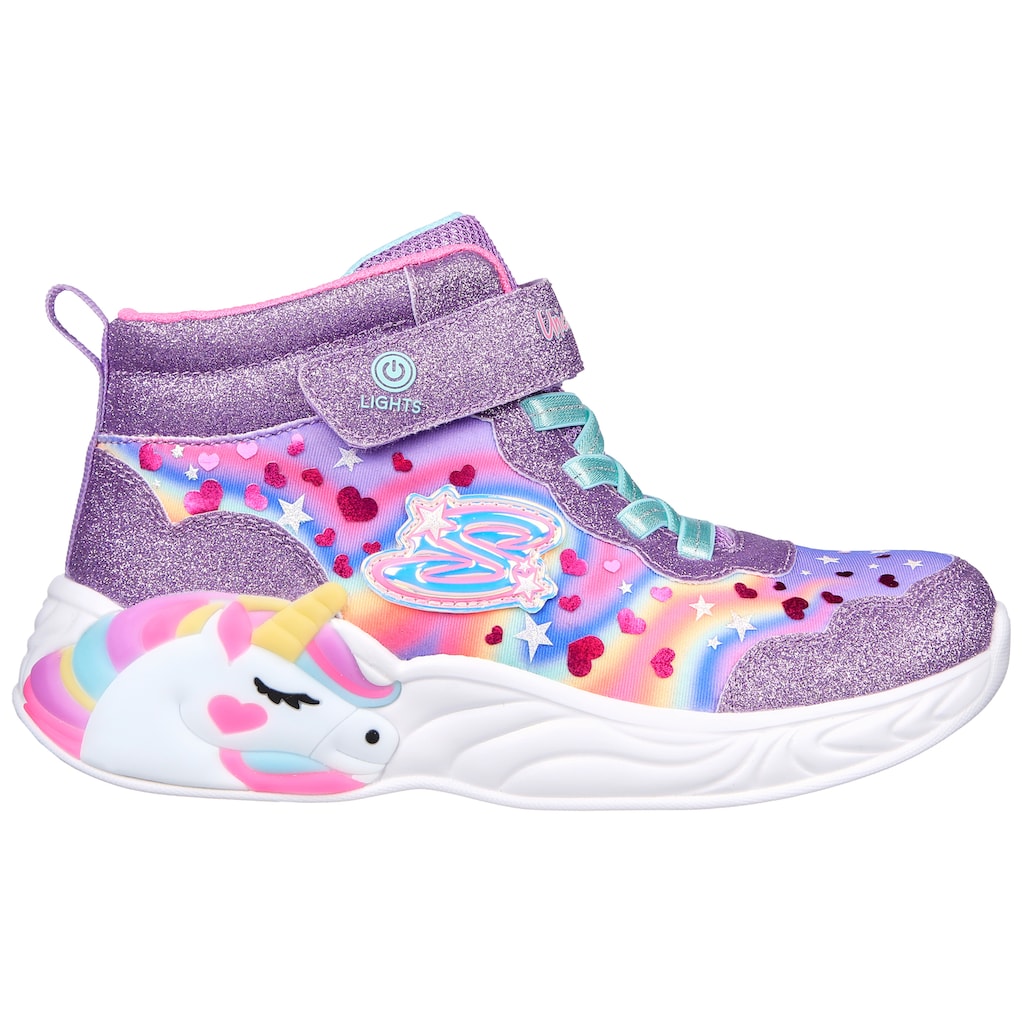 Skechers Kids Sneaker »UNICORN DREAMS«, mit Blinkfunktion zum Ein- und Ausschalten, Freizeitschuh, Halbschuh