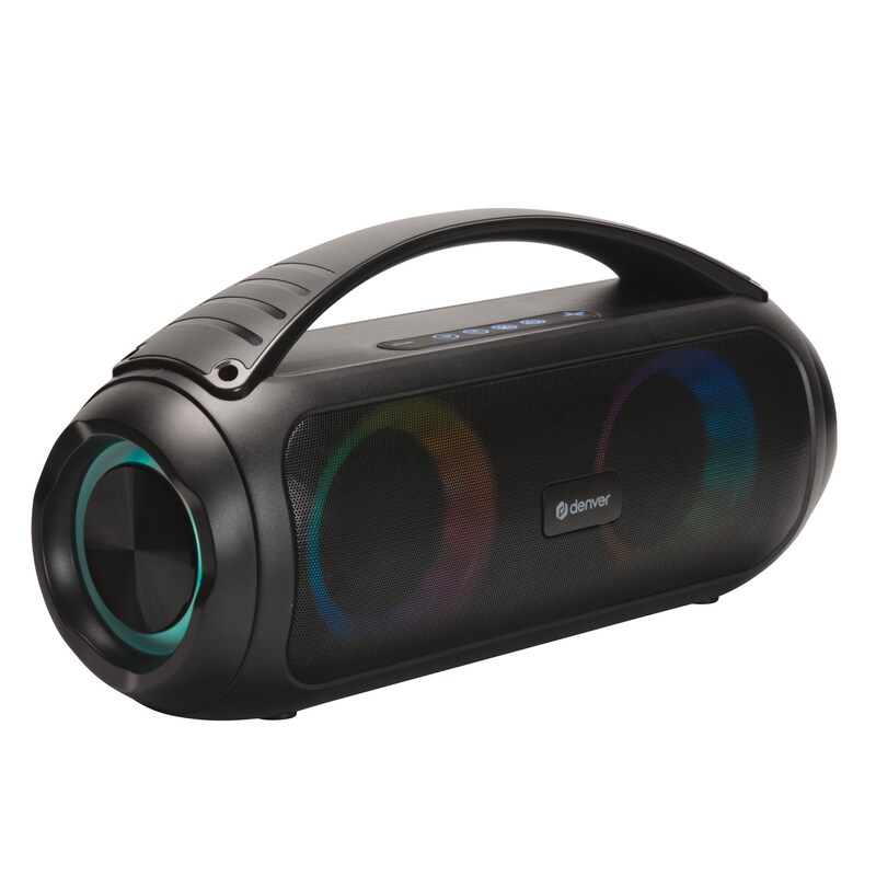 DENVER Bluetooth-Lautsprecher »Bluetooth-Speaker BTG-616 mit Lichteffekten und aufladebarem Akku« (Bluetooth 10 W) Schwarz Spritzwassergeschützt...