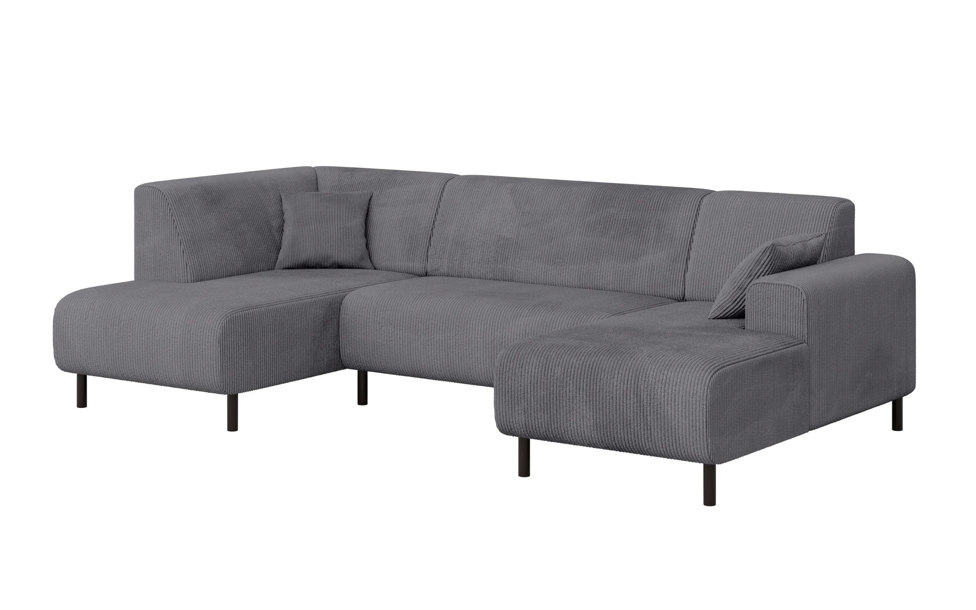 Home affaire Wohnlandschaft »ARROS U-Form mit Wellenunterfederung, Maße B/T/H: 300/163/81 cm«, incl. Zierkissen, mit Recamiere links/rechts bestellbar, auch in Cord