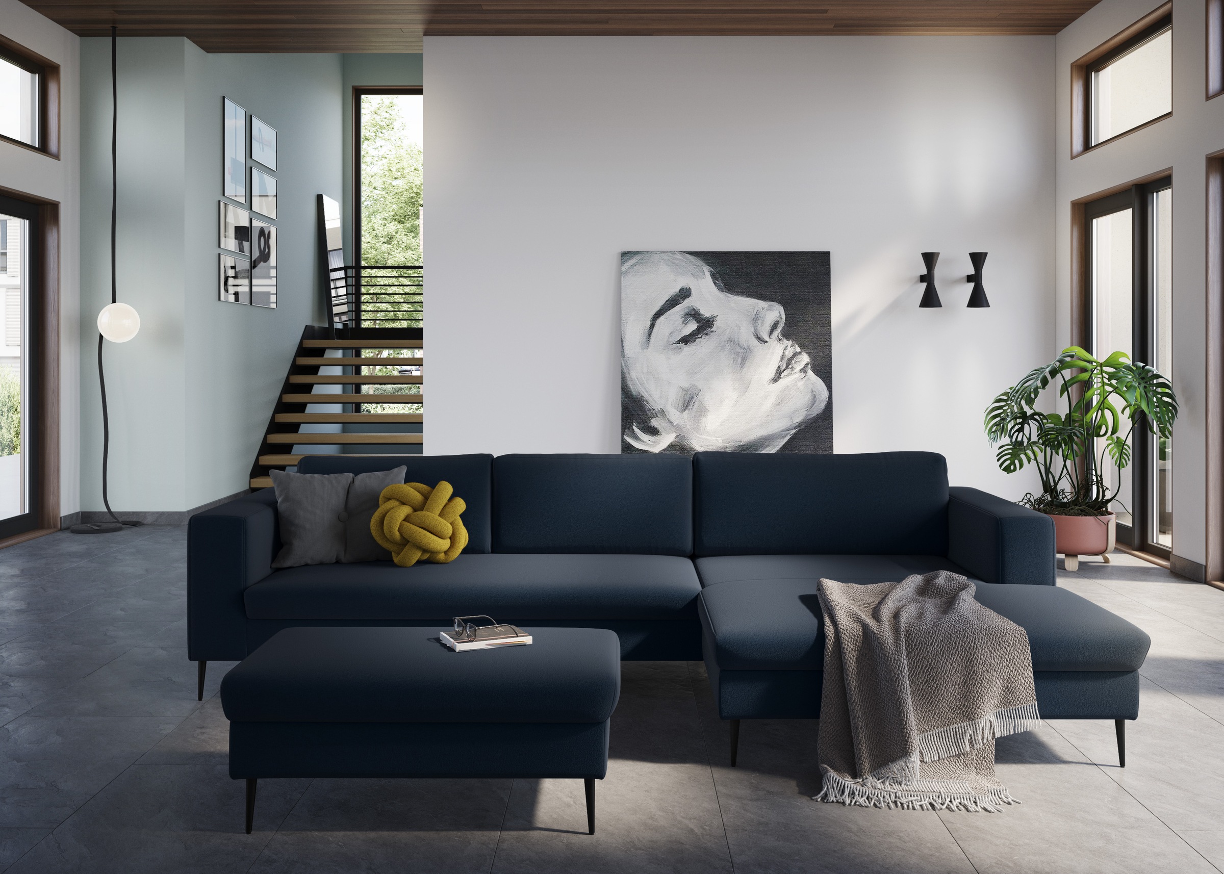 DOMO collection Sitzhocker »Modica«, passend zur Serie, auch in Cord
