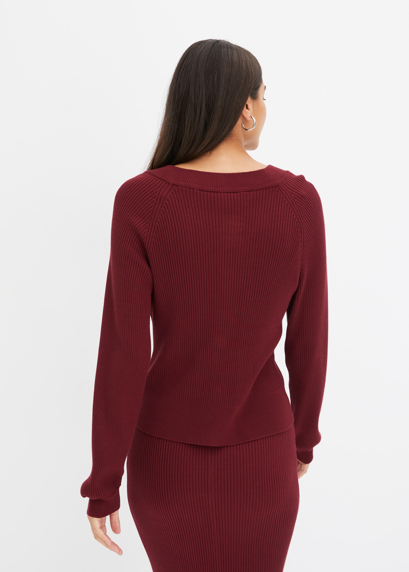 bonprix Strickjacke Ripp-Strickjacke in Viskose-Mix