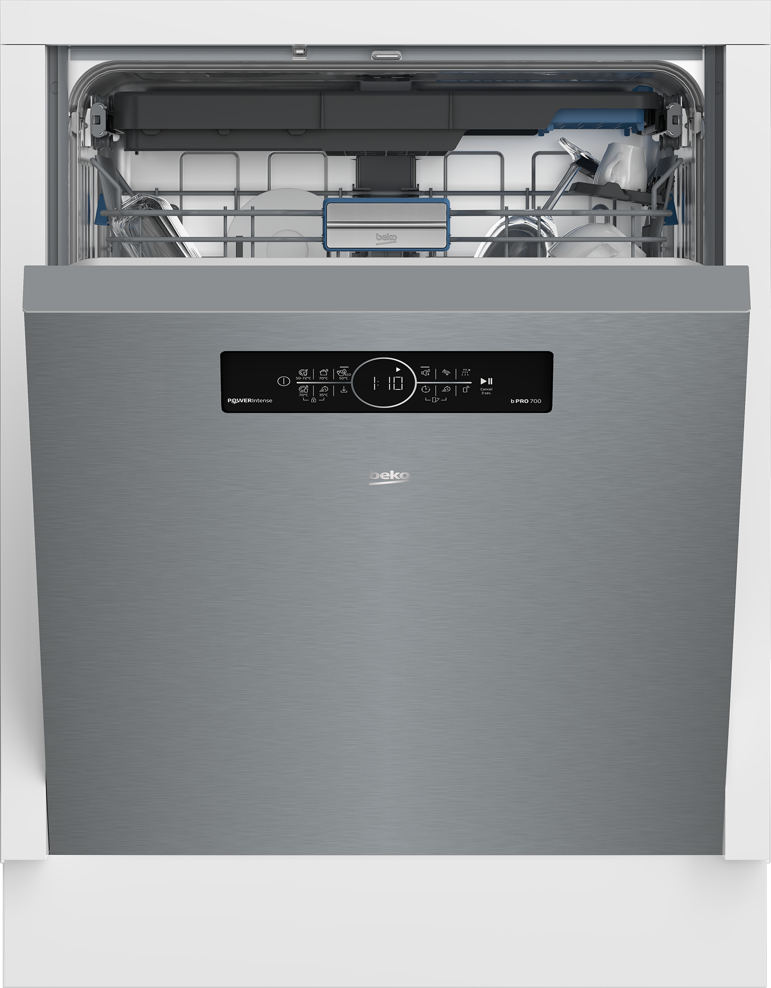 BEKO Unterbaugeschirrspüler »BDDN36550XP«, 15 Maßgedecke