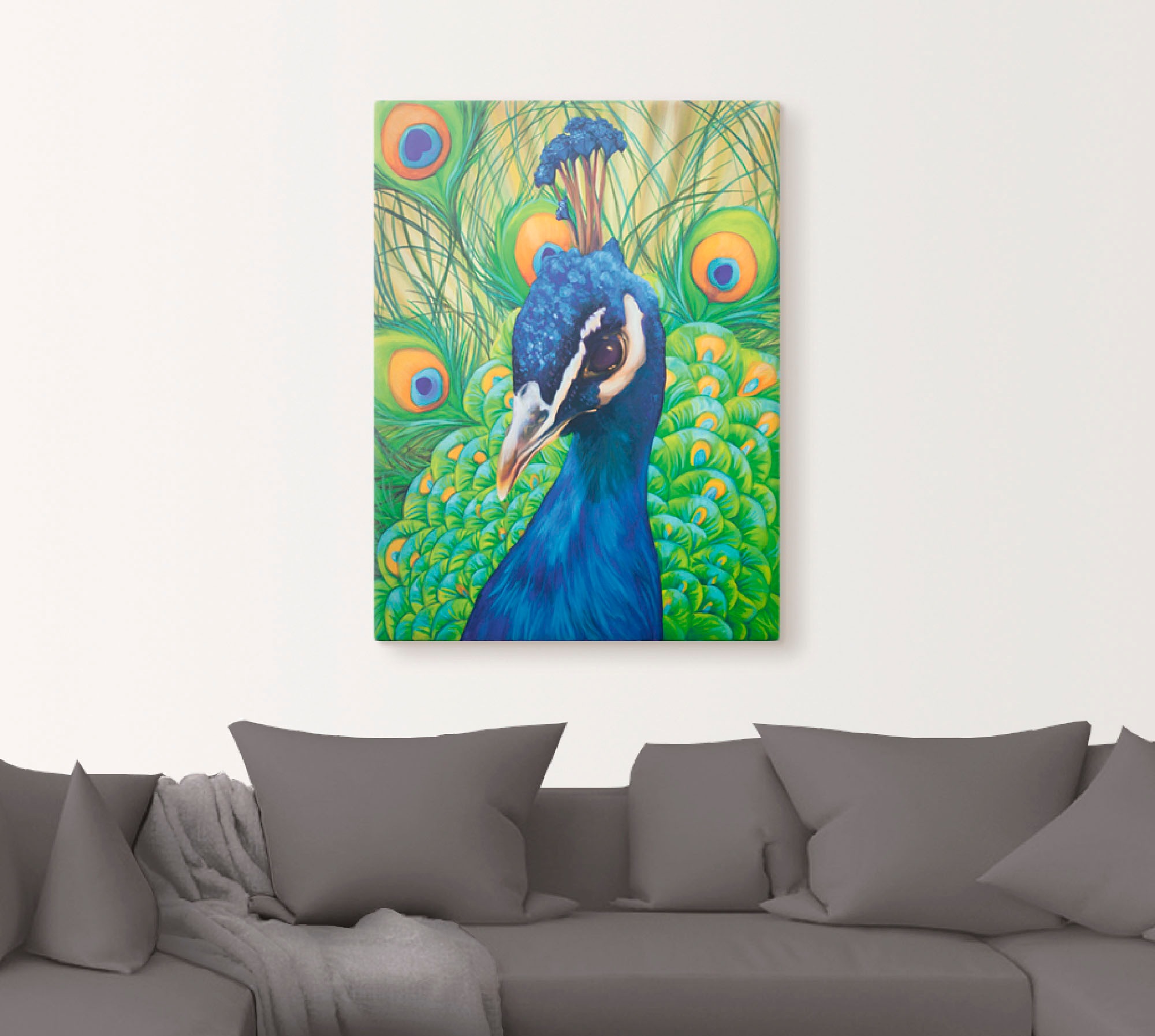 Artland Wandbild »Pfau«, Vögel, (1 St.), als Leinwandbild, Poster in verschied. Größen