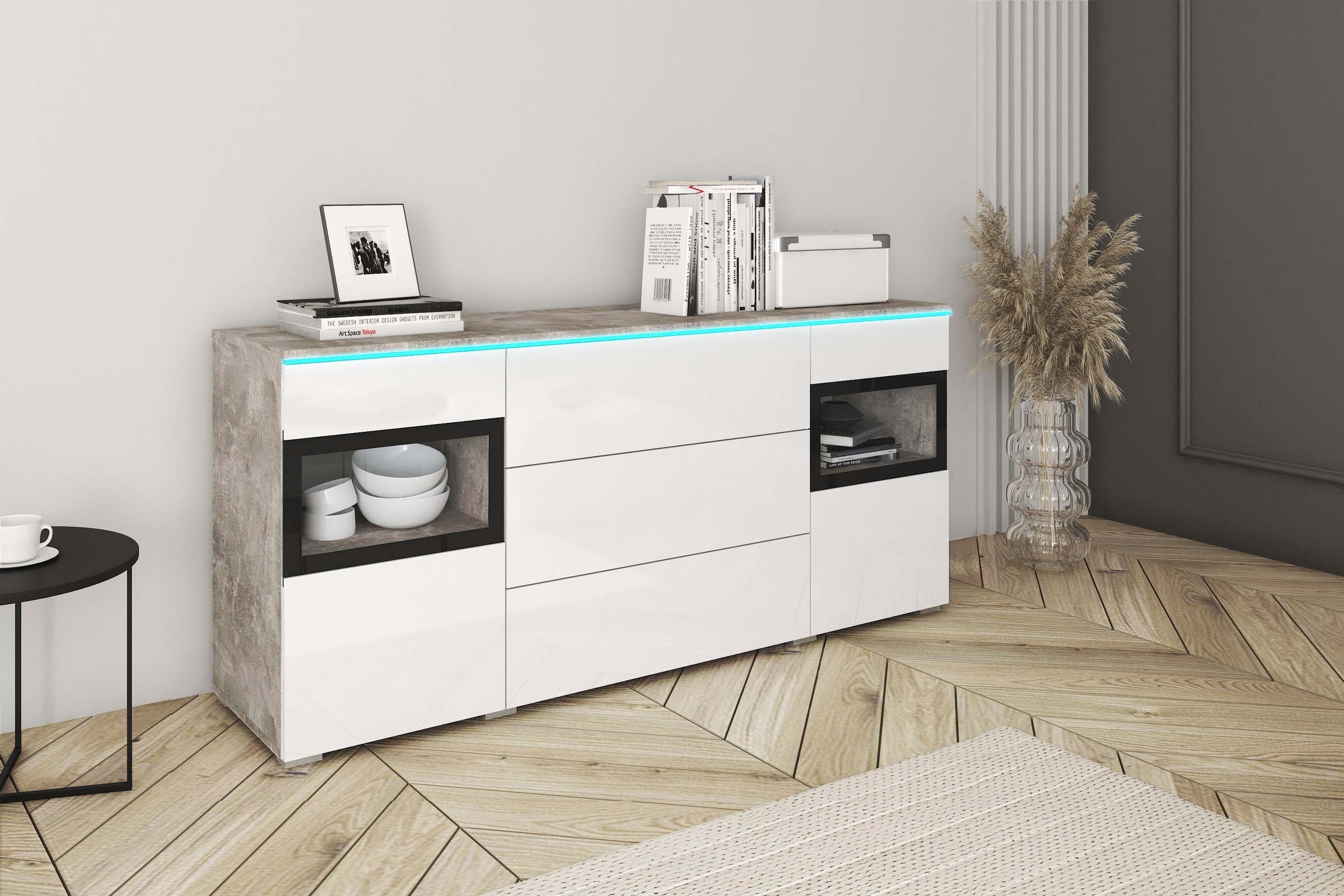 INOSIGN Sideboard »VERA« Moderne grifflose Kommode,verstellbare Einlegeböde günstig online kaufen