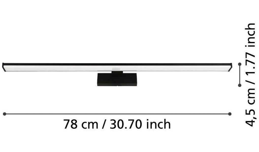 EGLO Spiegelleuchte »PANDELLA 1«, 1 flammig, Leuchtmittel LED-Modul | LED wechselbar, Wandleuchte, LED Spiegelleuchte, Lampe in Schwarz, Weiß, IP44, L 78 cm