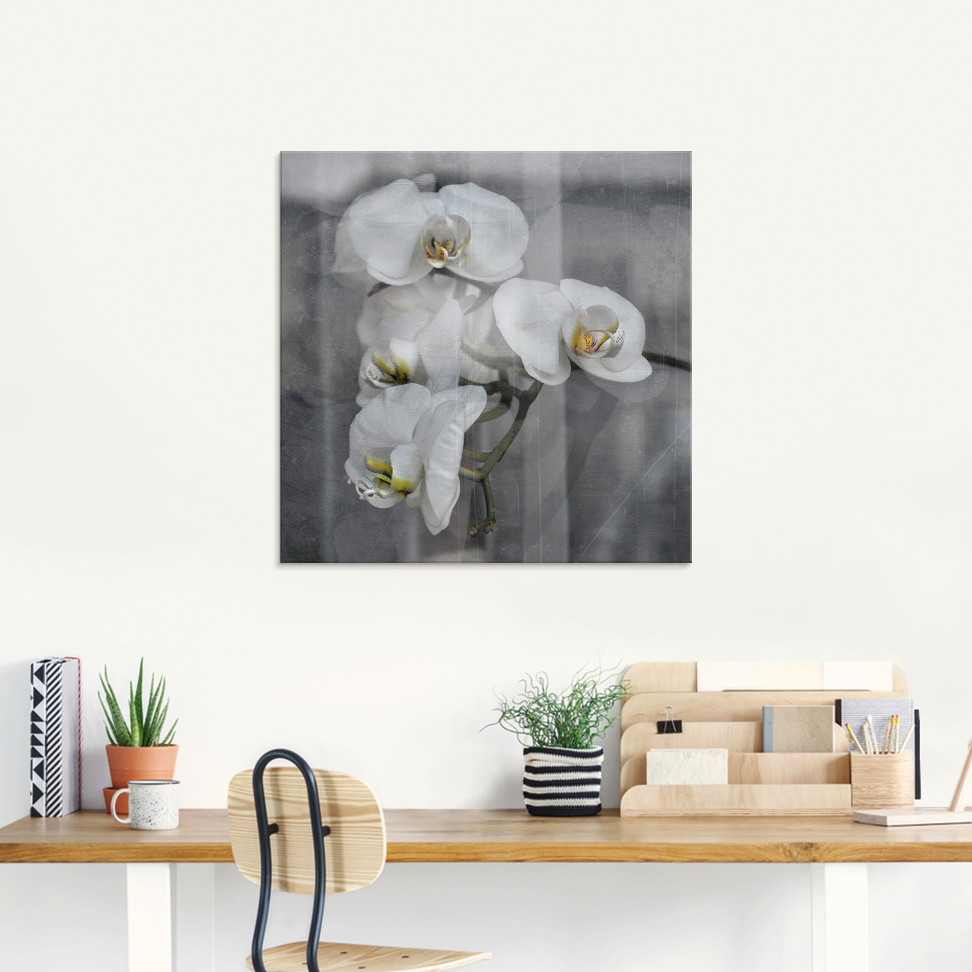 Artland Glasbild »Weisse Orchideen - white Orchid«, Blumen, (1 St.), in verschiedenen Größen