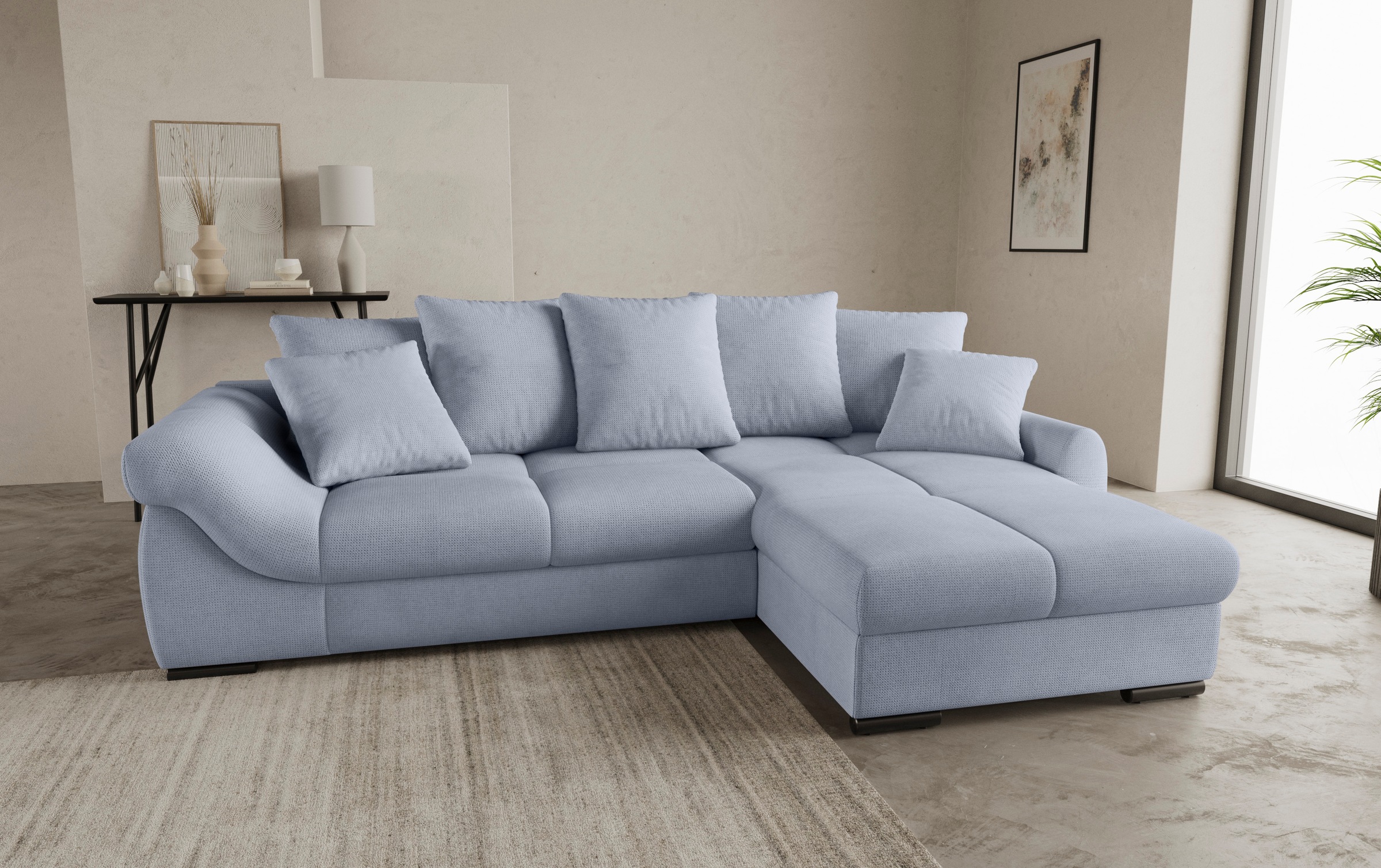 Mr. Couch Ecksofa »Livorno L-Form«, inkl. Hochschläfer-Bettauszug, XL-Bettk günstig online kaufen