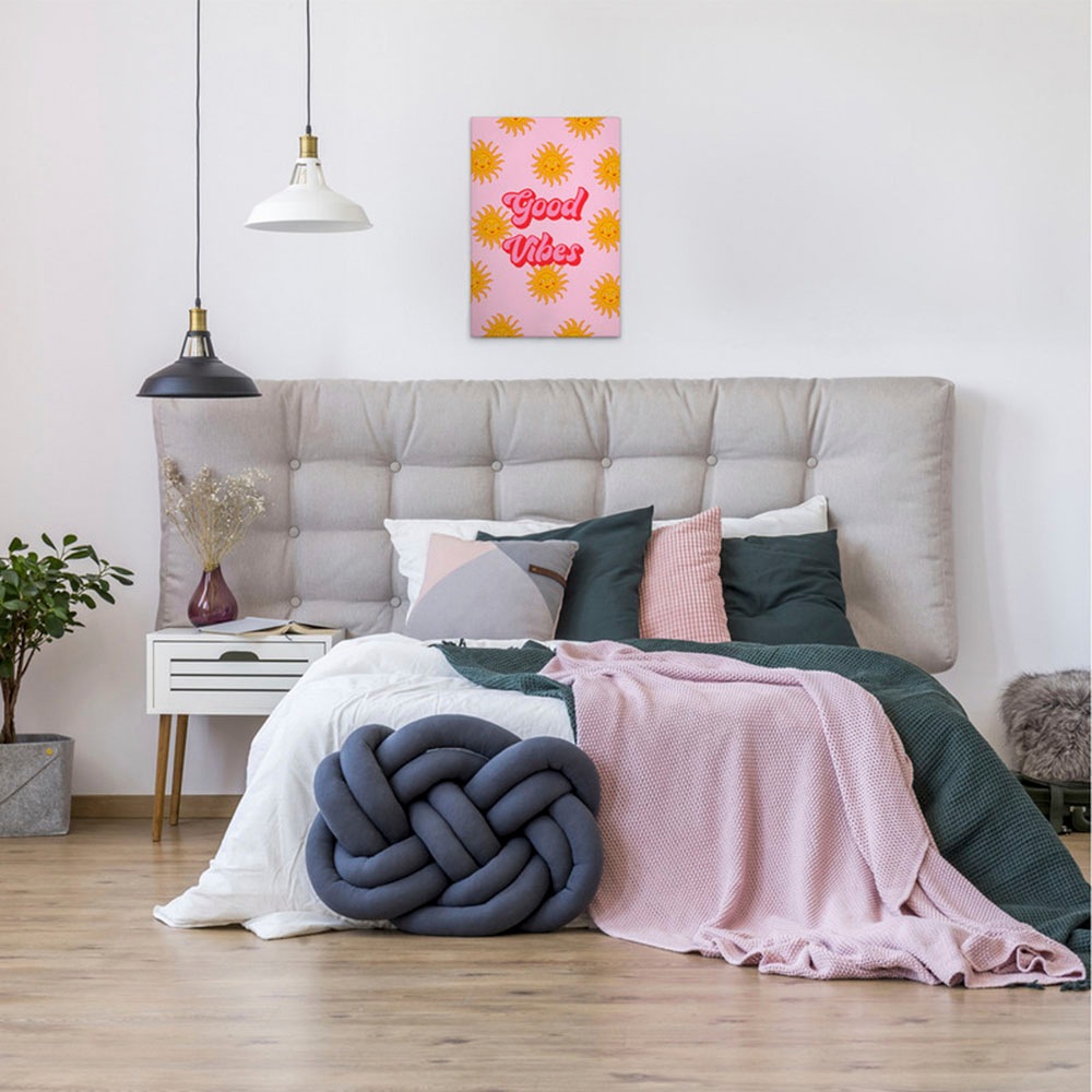 A.S. Création Leinwandbild »Good Vibes - Wandbild Rosa Pink Rot Keilrahmen günstig online kaufen