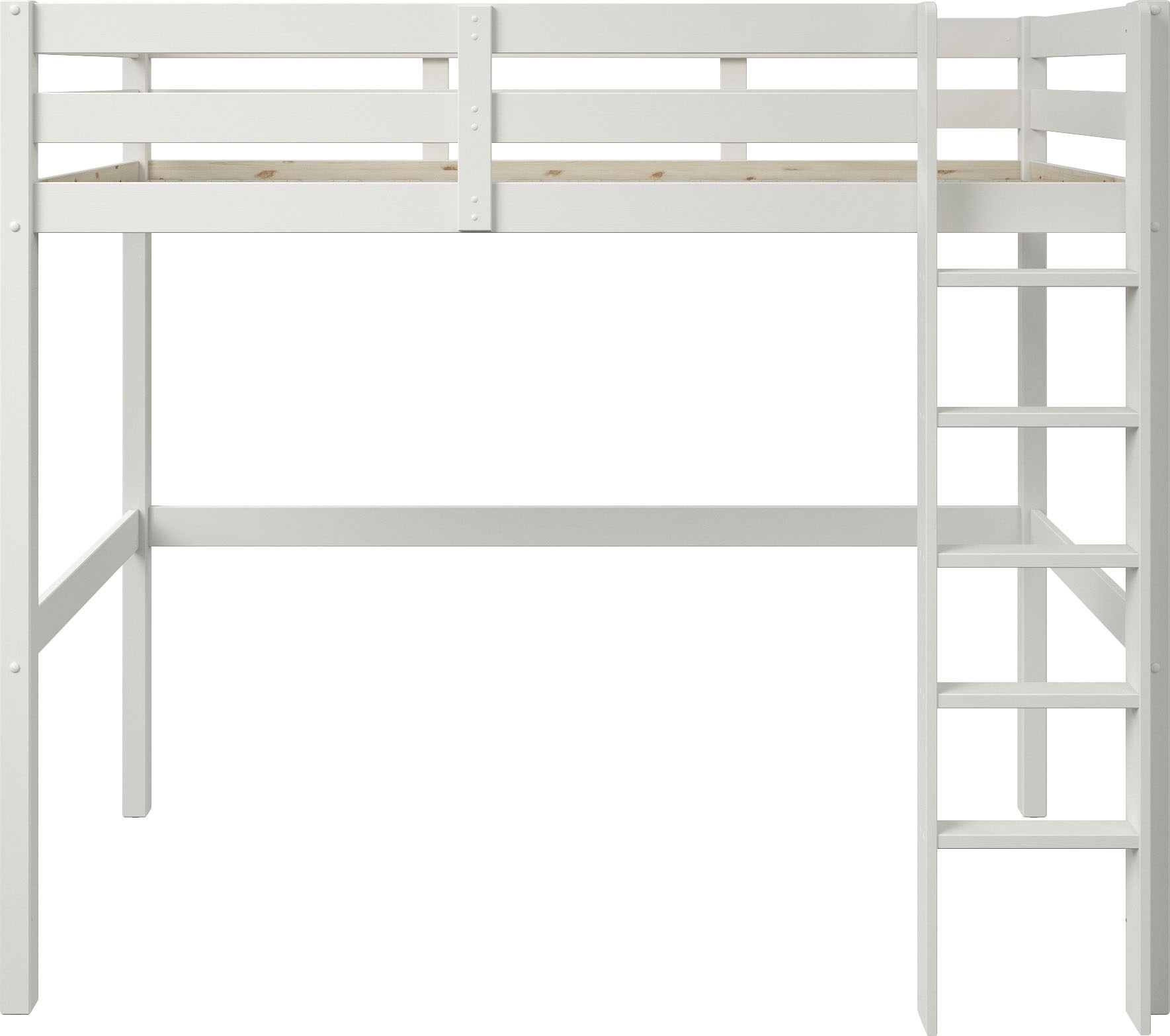 Lüttenhütt Etagenbett »Stockbett, Doppelstockbett "HENNE " zertifiziertes Massivholz«, mit Schreibtisch, Regale, ausziehbarem Sessel,OHNE MATRATZEN/AUFLAGEN!