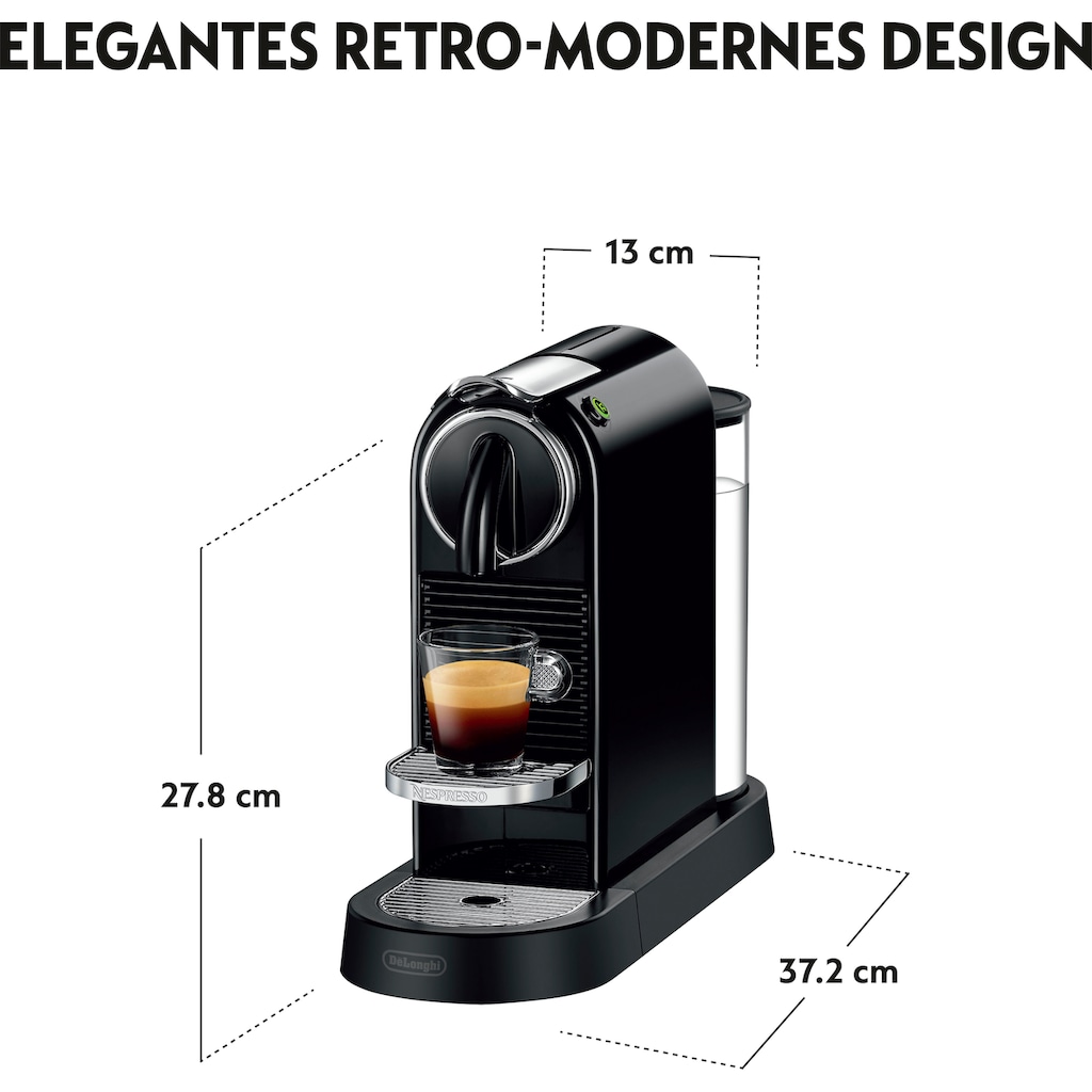 Nespresso Kapselmaschine »CITIZ EN 167.B von DeLonghi, Black«, inkl. Willkommenspaket mit 7 Kapseln