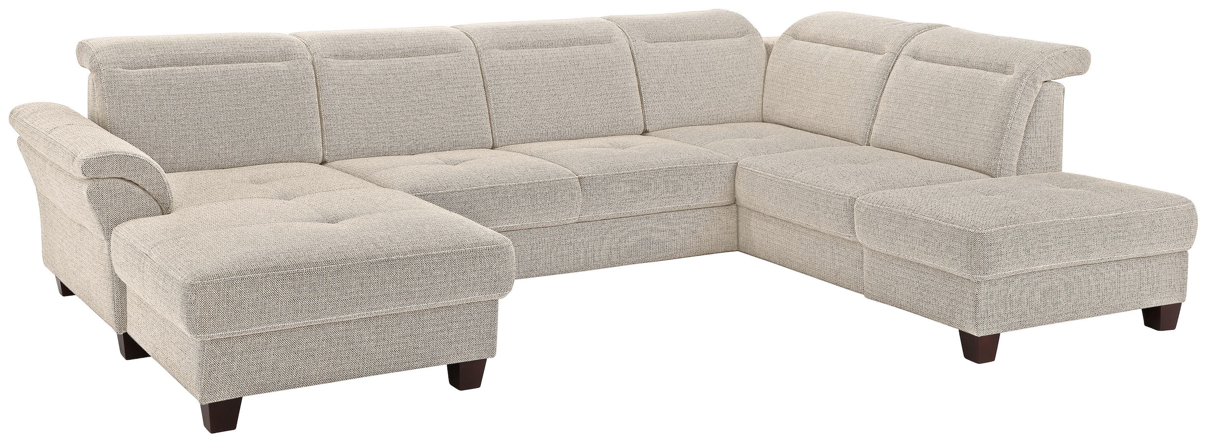 Home affaire Wohnlandschaft »Solvei U-Form« Sitztiefenverstellung und Feder günstig online kaufen