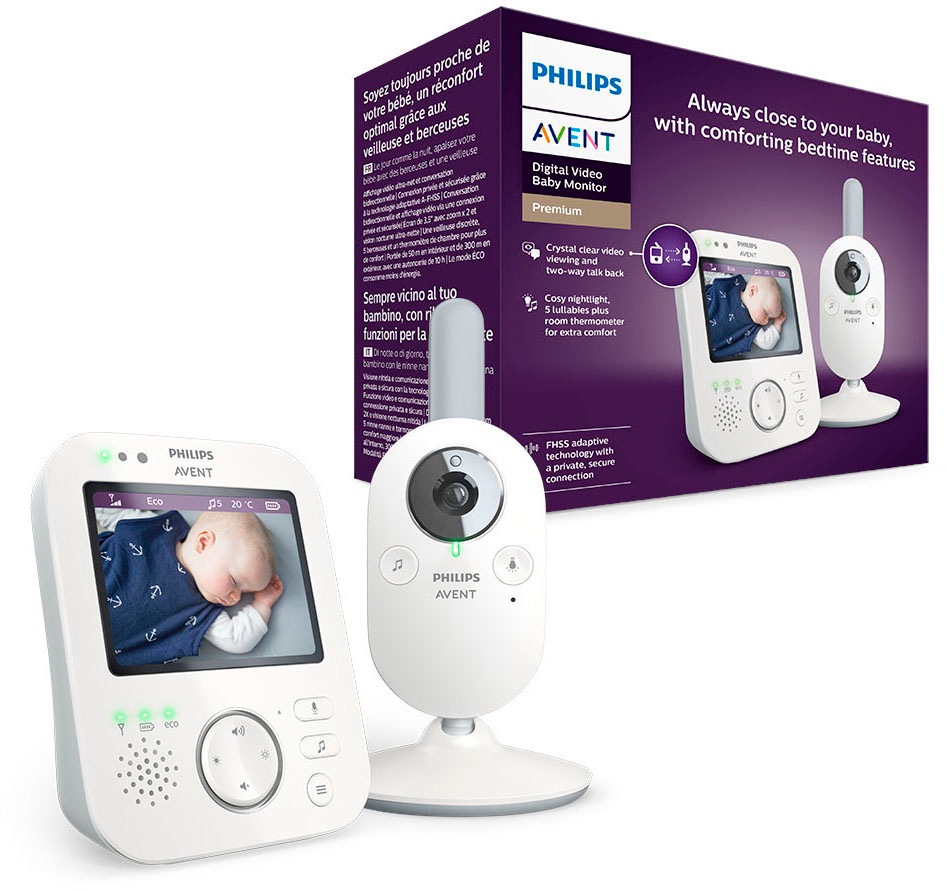 Philips AVENT Video-Babyphone »SCD843/26«, sichere Zoll kaufen 3,5 Farbdisplay, online Eco-Mode Verbindung