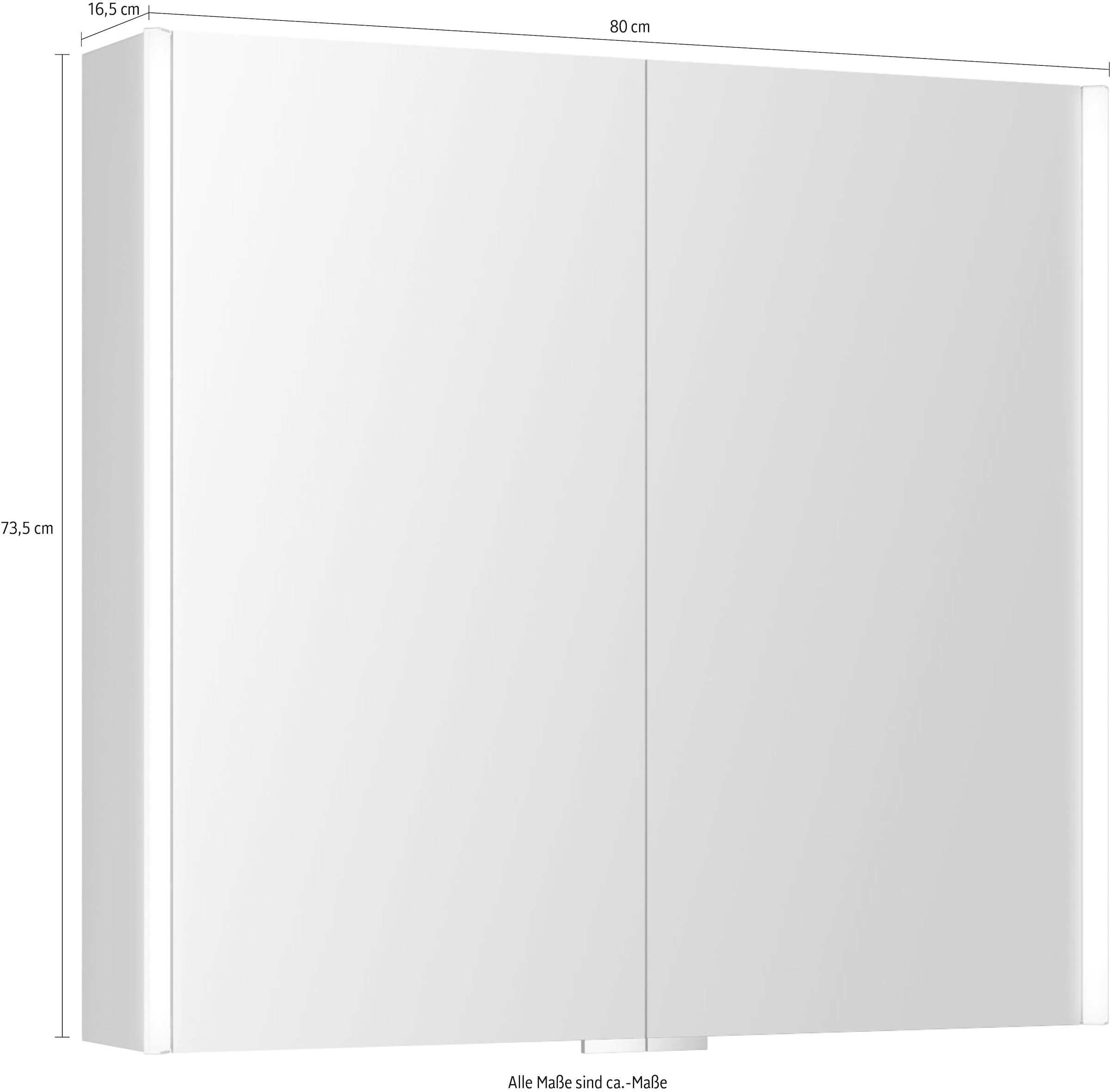 jokey Spiegelschrank »StyleAlu«, Aluminium, 80cm breit