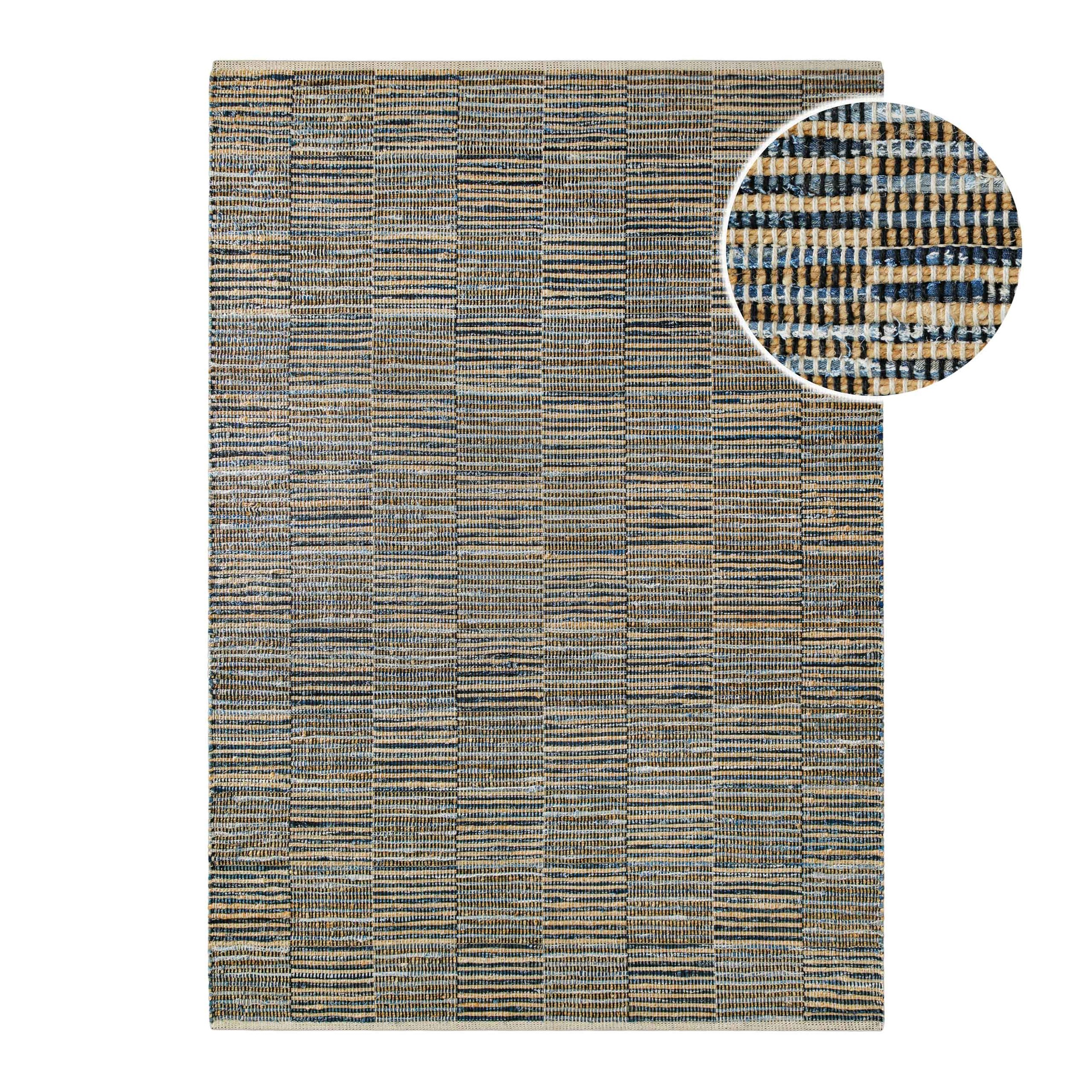 Wecon home Teppich »Denim Blues«, rechteckig, 6 mm Höhe, handgewebt, robust günstig online kaufen