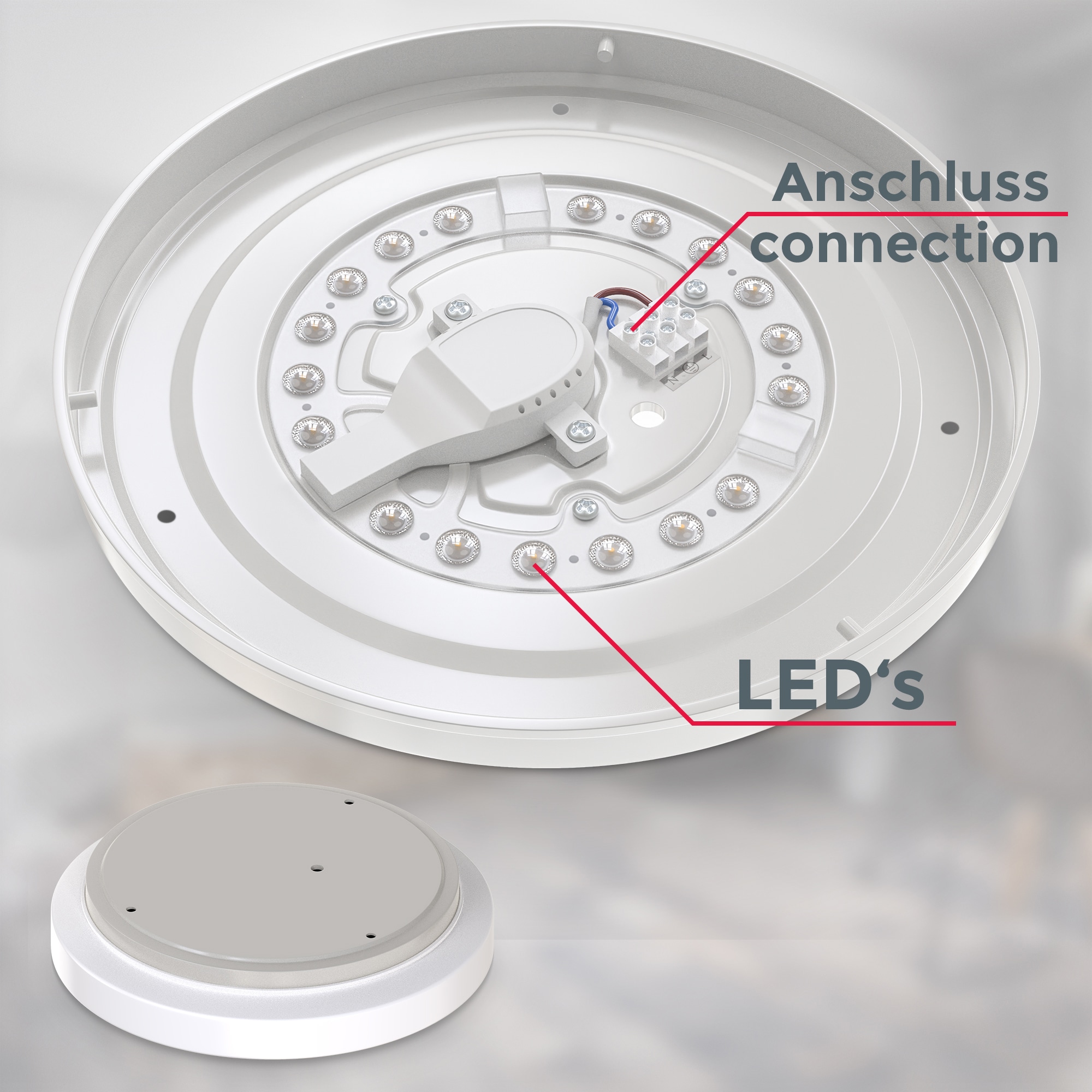 B.K.Licht LED Deckenleuchte »BK_DB1296 LED Bad-Deckenleuchte, Ø28,8cm, IP44-Spritzwasserschutz«, 1 flammig, Leuchtmittel LED-Modul | LED fest integriert, 12W, 1.200Lm, 4.000K neutralweißes Licht, Badlampe