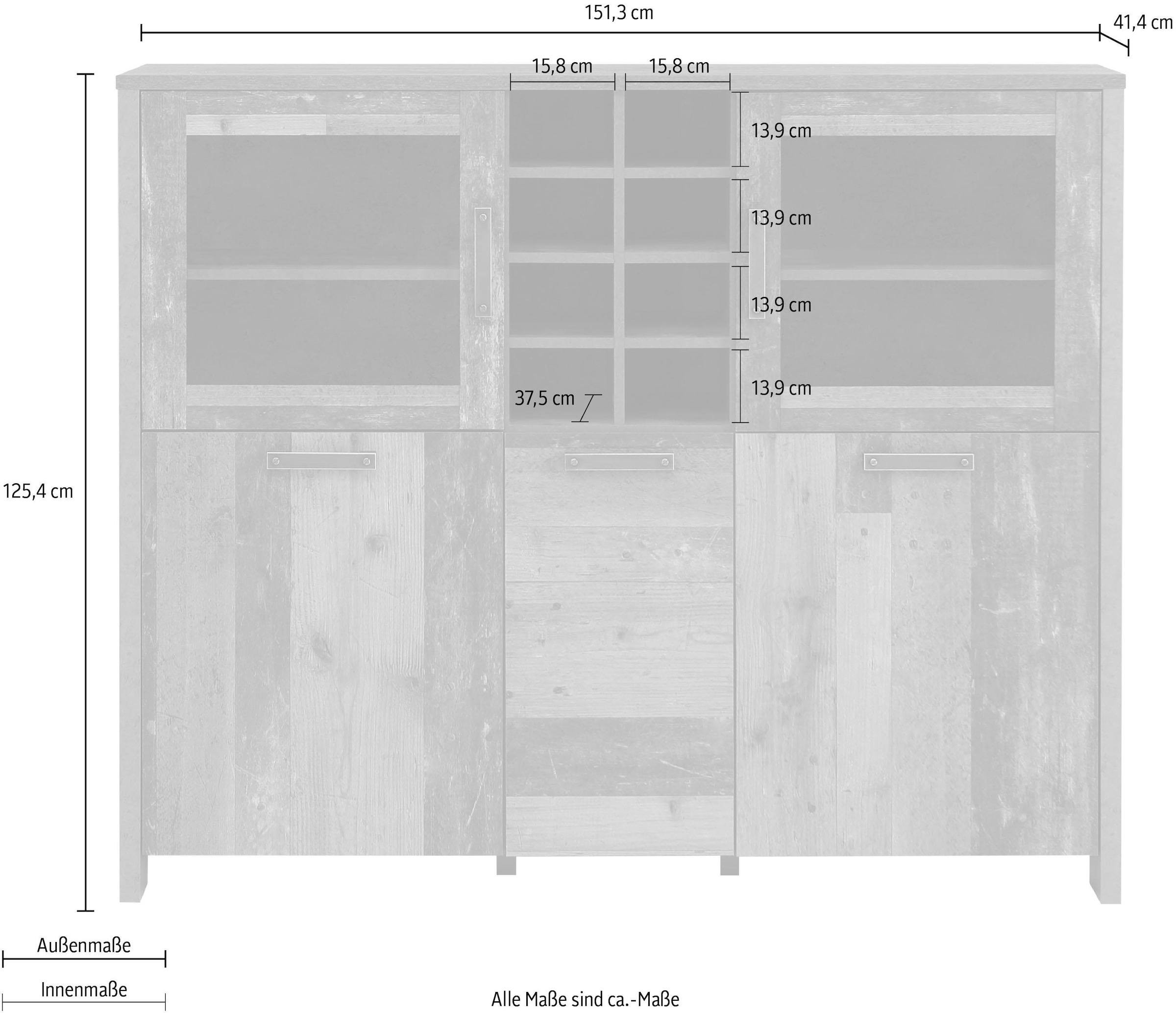 FORTE Highboard »Clif«, Breite 151 cm